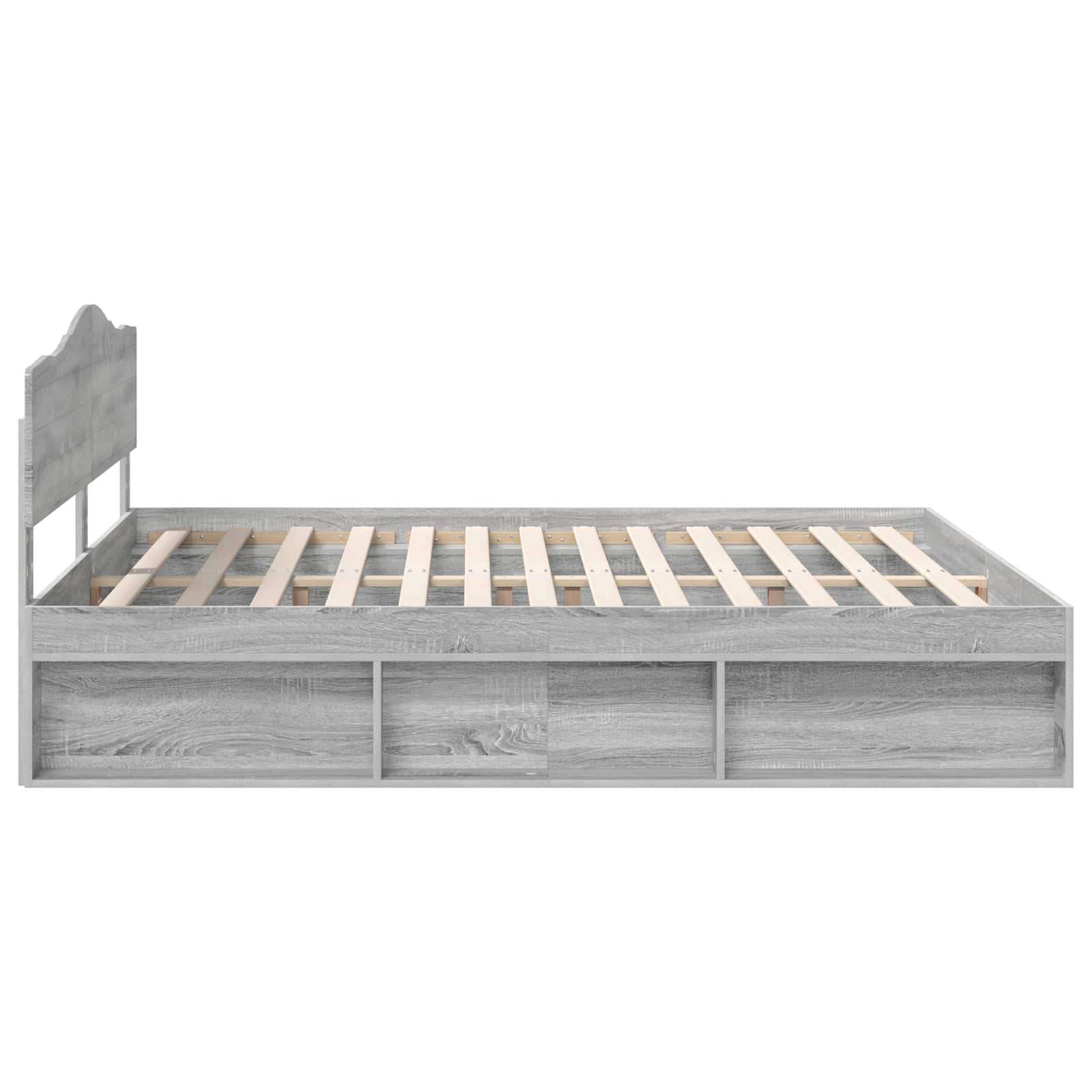 vidaXL Ramka łóżka Szary Sonoma 200 x 200 cm Lite drewno sosnowe
