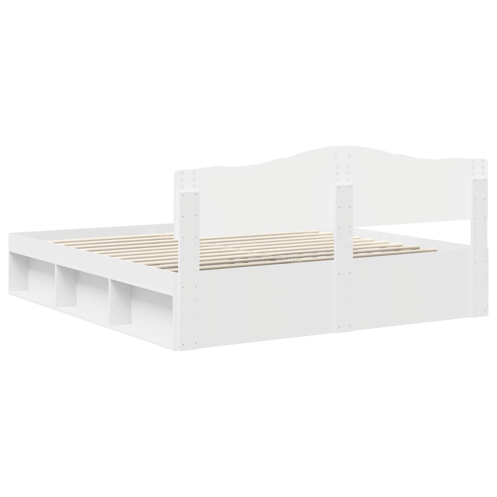 vidaXL Ramka łóżka Z zagłówkiem Biały 180 x 200 cm Lite drewno sosnowe