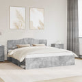 vidaXL Ramka łóżka Betonowy 180 x 200 cm Lite drewno sosnowe