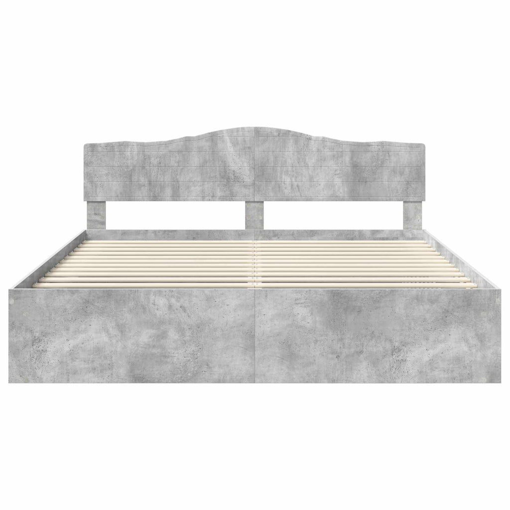 vidaXL Ramka łóżka Betonowy 180 x 200 cm Lite drewno sosnowe