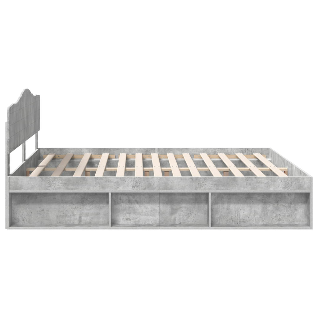 vidaXL Ramka łóżka Betonowy 180 x 200 cm Lite drewno sosnowe