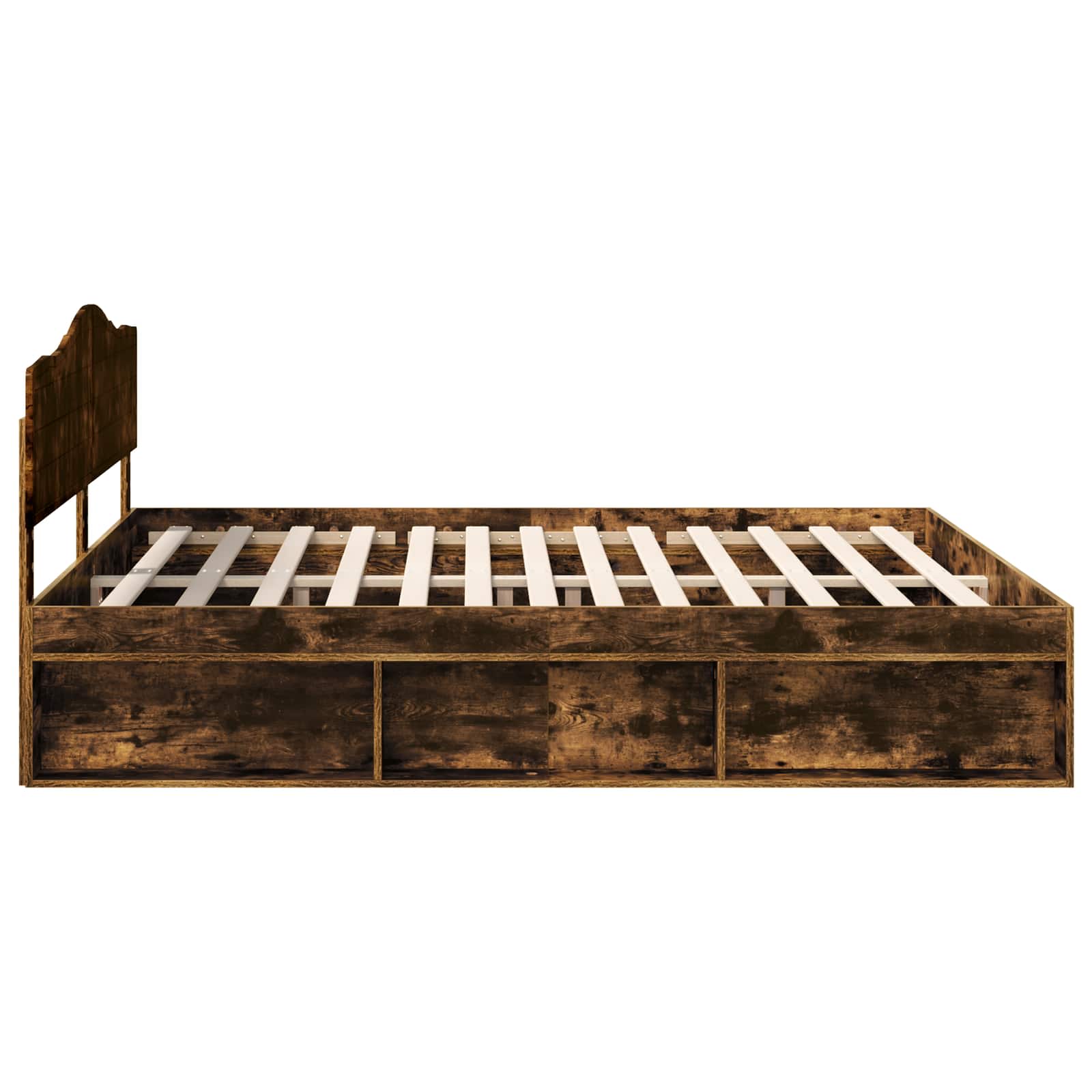 vidaXL Ramka łóżka Dąb wędzony 180 x 200 cm Lite drewno sosnowe