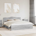 vidaXL Ramka łóżka Szary Sonoma 180 x 200 cm Lite drewno sosnowe
