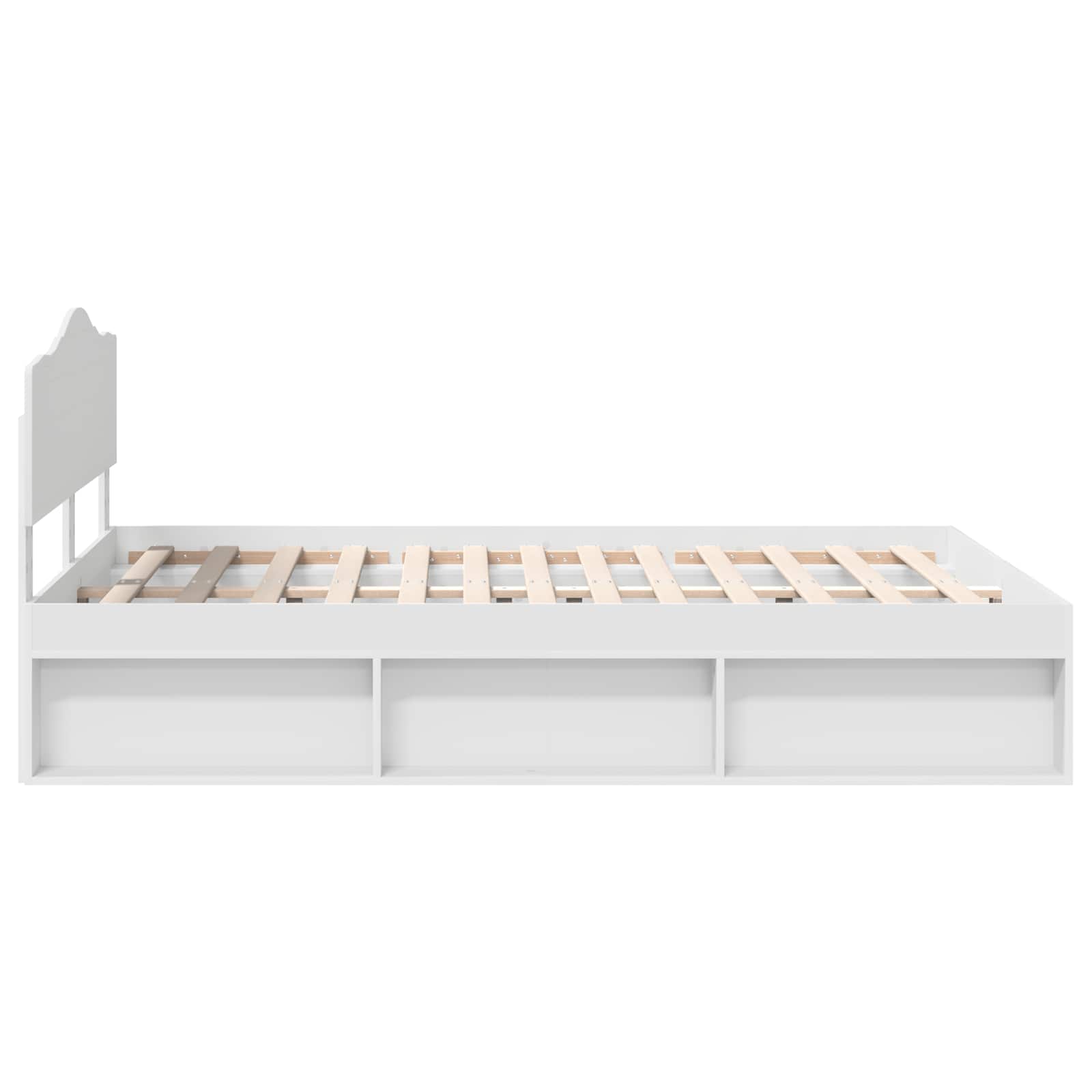 vidaXL Ramka łóżka Z zagłówkiem Biały 160 x 200 cm Lite drewno sosnowe