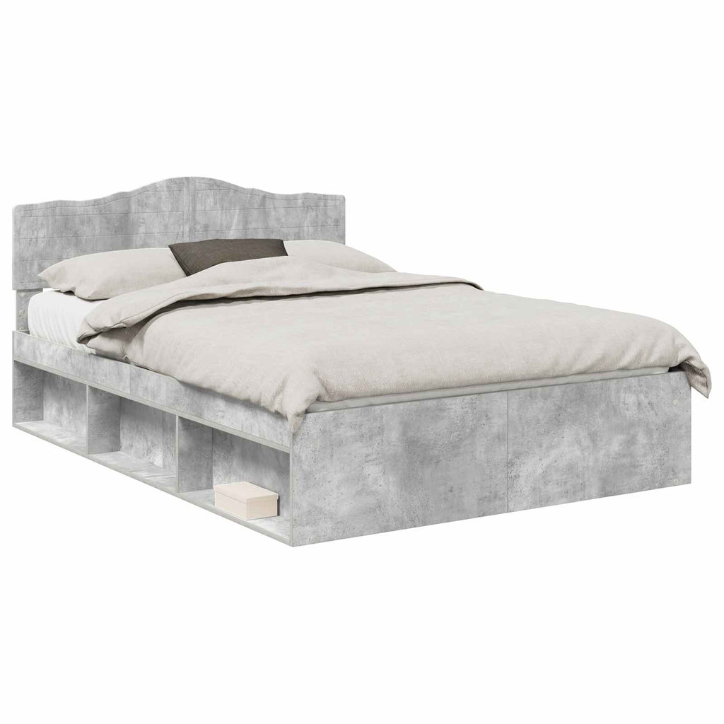 vidaXL Ramka łóżka Betonowy 160 x 200 cm Lite drewno sosnowe