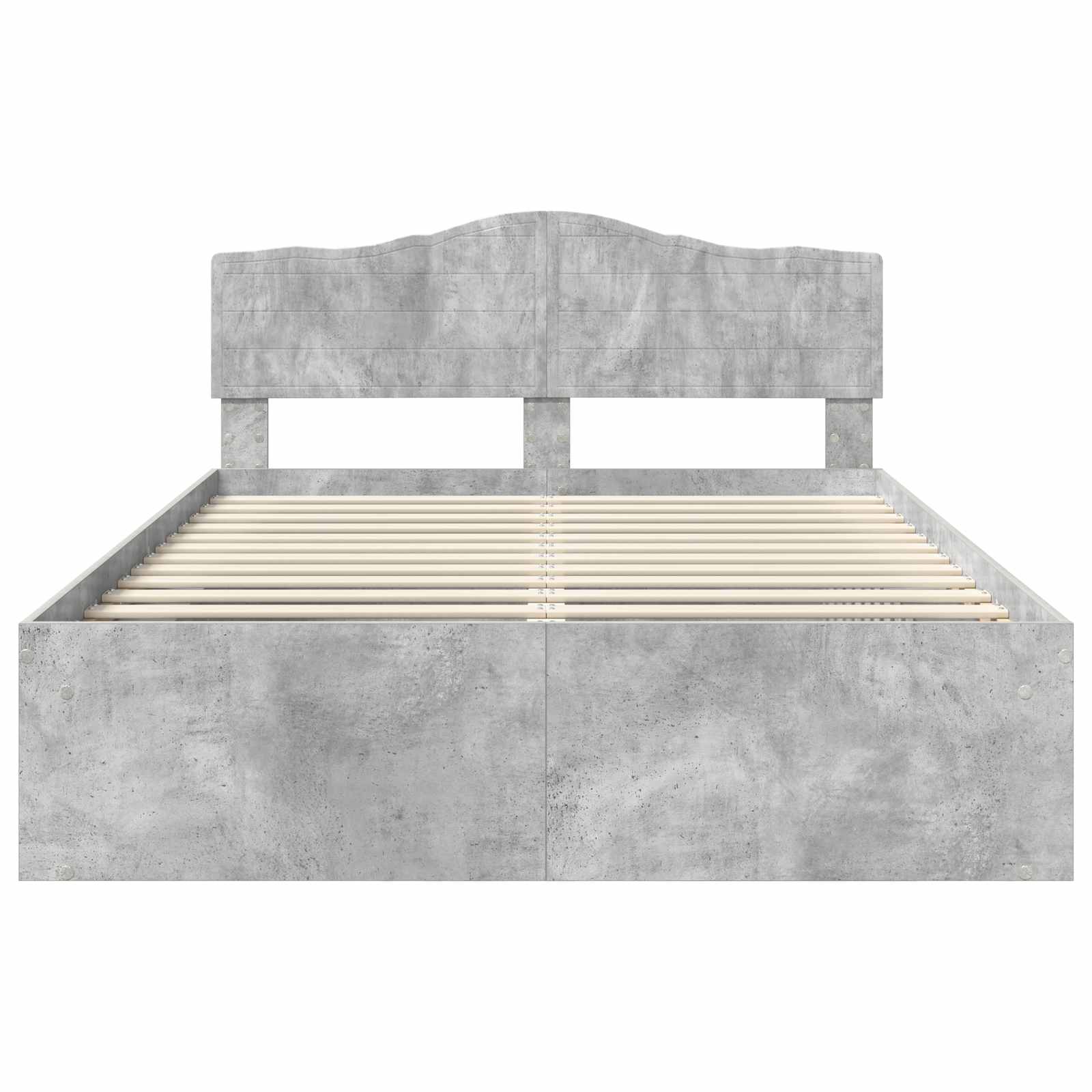 vidaXL Ramka łóżka Szary beton 150 x 200 cm Lite drewno sosnowe