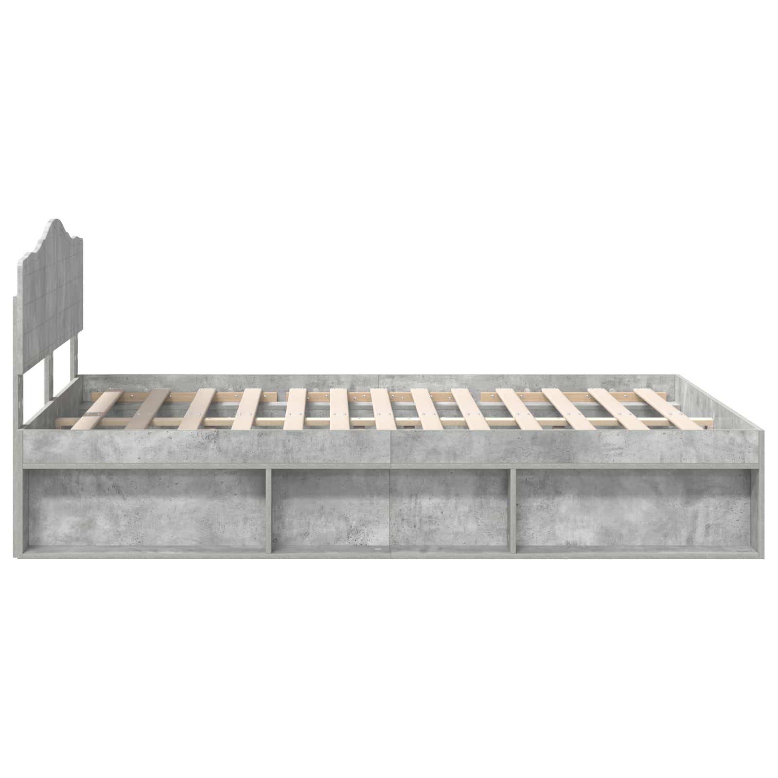 vidaXL Ramka łóżka Szary beton 150 x 200 cm Lite drewno sosnowe