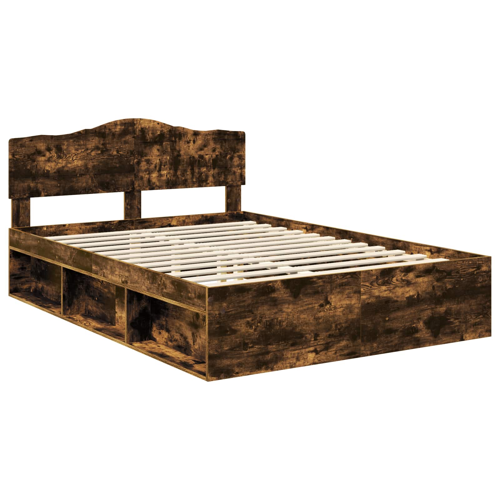 vidaXL Ramka łóżka Dąb wędzony 150 x 200 cm Lite drewno sosnowe
