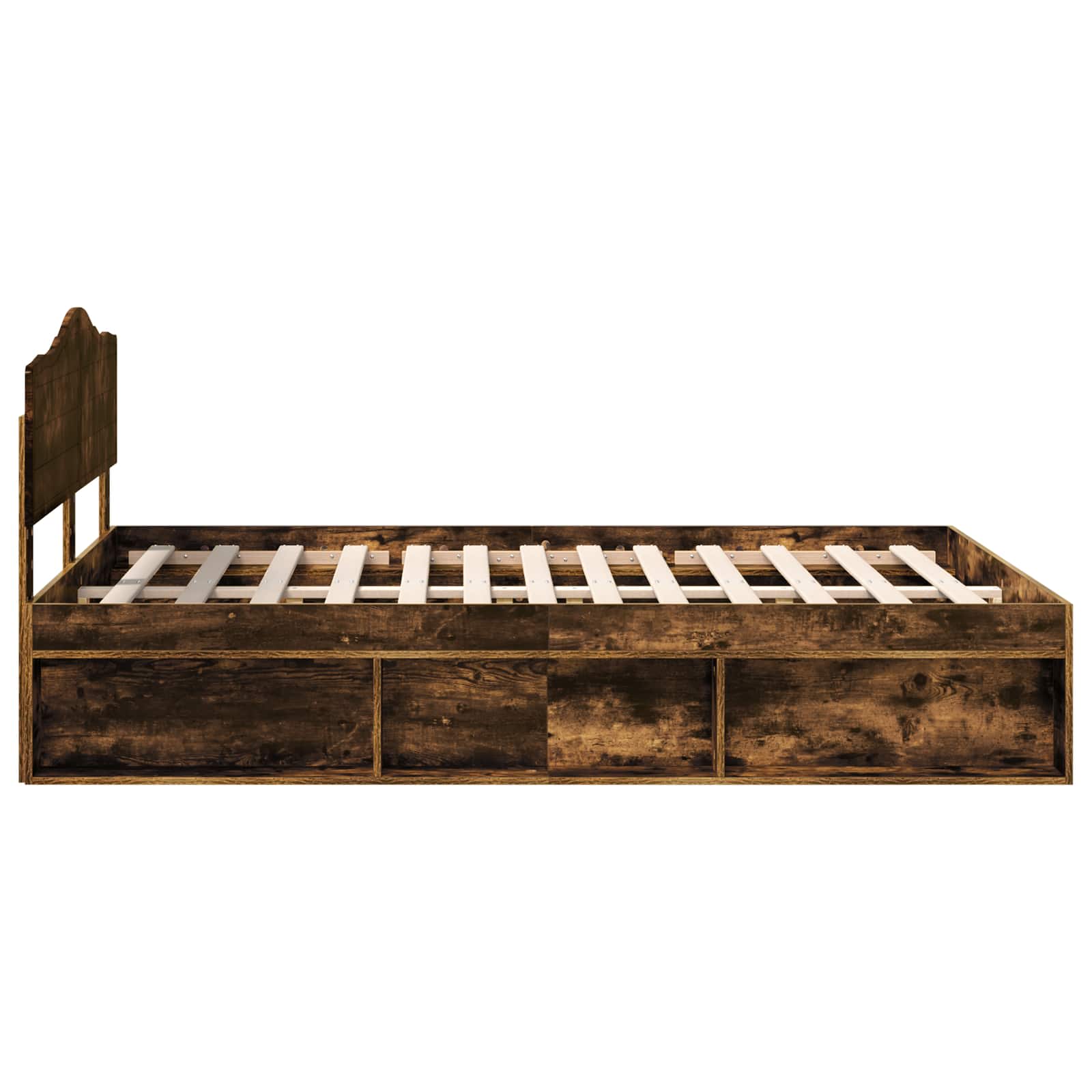 vidaXL Ramka łóżka Dąb wędzony 150 x 200 cm Lite drewno sosnowe