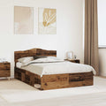 vidaXL Ramka łóżka Stare drewno 150 x 200 cm Lite drewno sosnowe