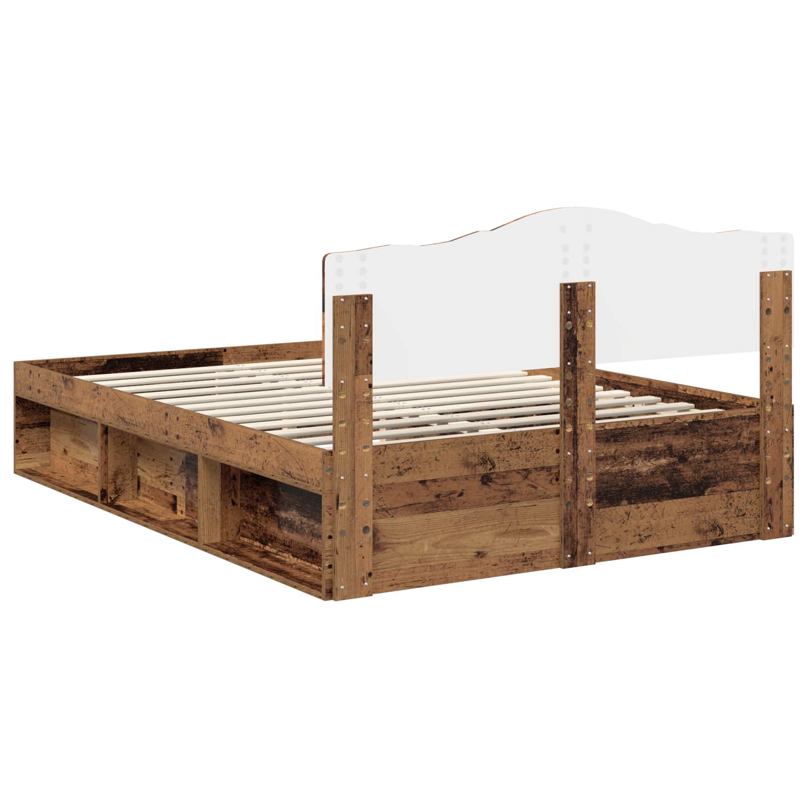 vidaXL Ramka łóżka Stare drewno 150 x 200 cm Lite drewno sosnowe