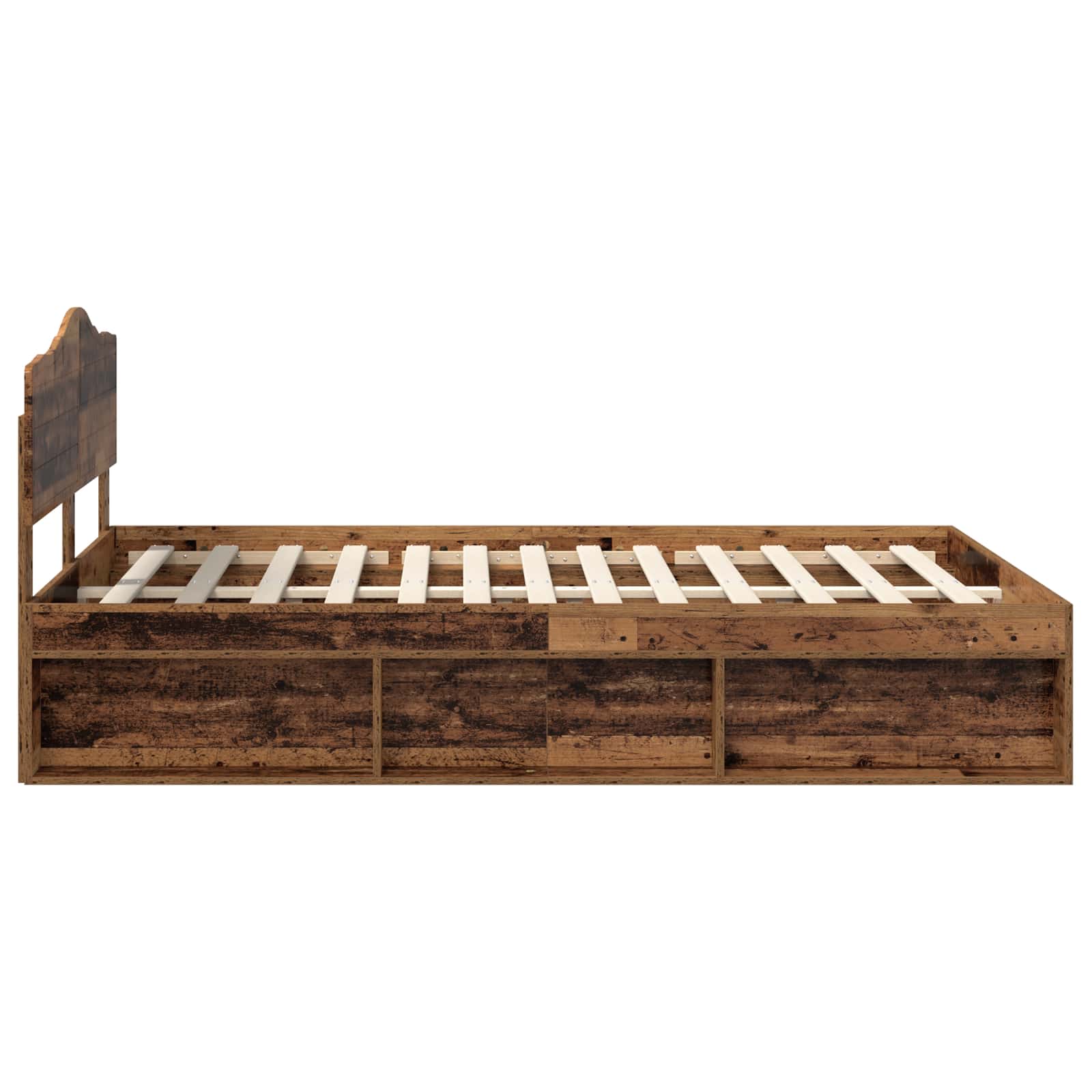 vidaXL Ramka łóżka Stare drewno 150 x 200 cm Lite drewno sosnowe
