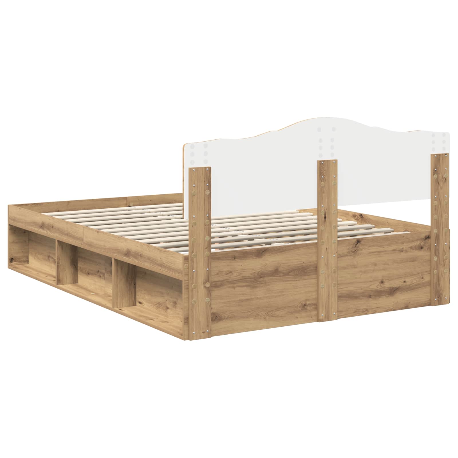 vidaXL Ramka łóżka Dąb rzemieślniczy 150 x 200 cm Lite drewno sosnowe