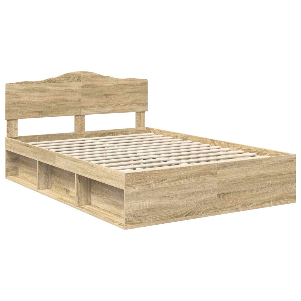 vidaXL Ramka łóżka Sonoma 140 x 190 cm Lite drewno sosnowe