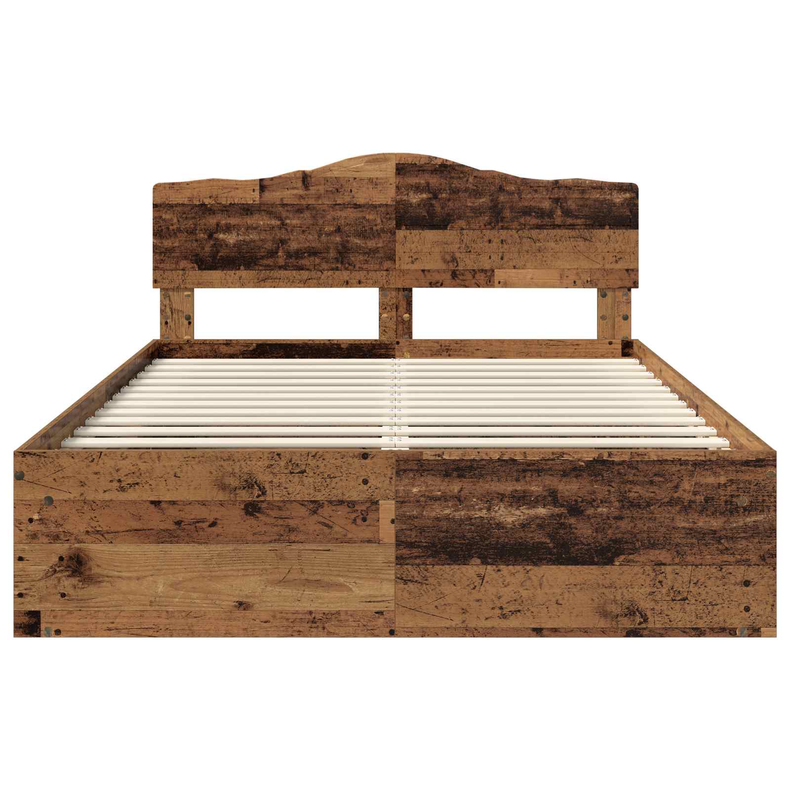 vidaXL Ramka łóżka Stare drewno 140 x 190 cm Lite drewno sosnowe
