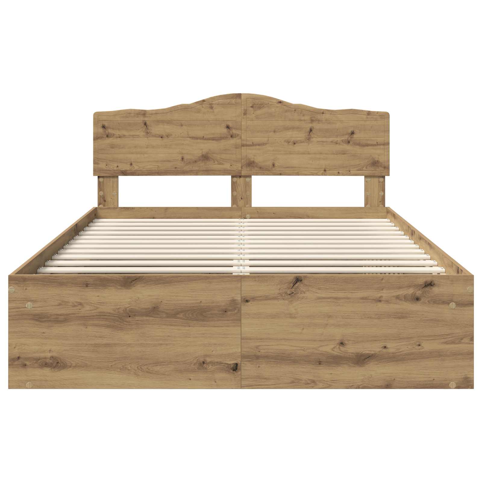 vidaXL Ramka łóżka Dąb rzemieślniczy 140 x 190 cm Lite drewno sosnowe