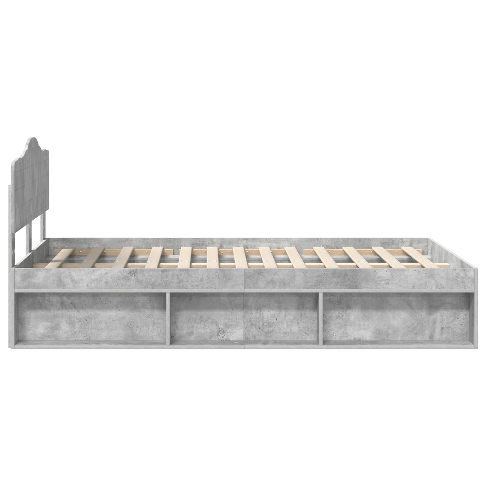 vidaXL Ramka łóżka Szary beton 135 x 190 cm Lite drewno sosnowe