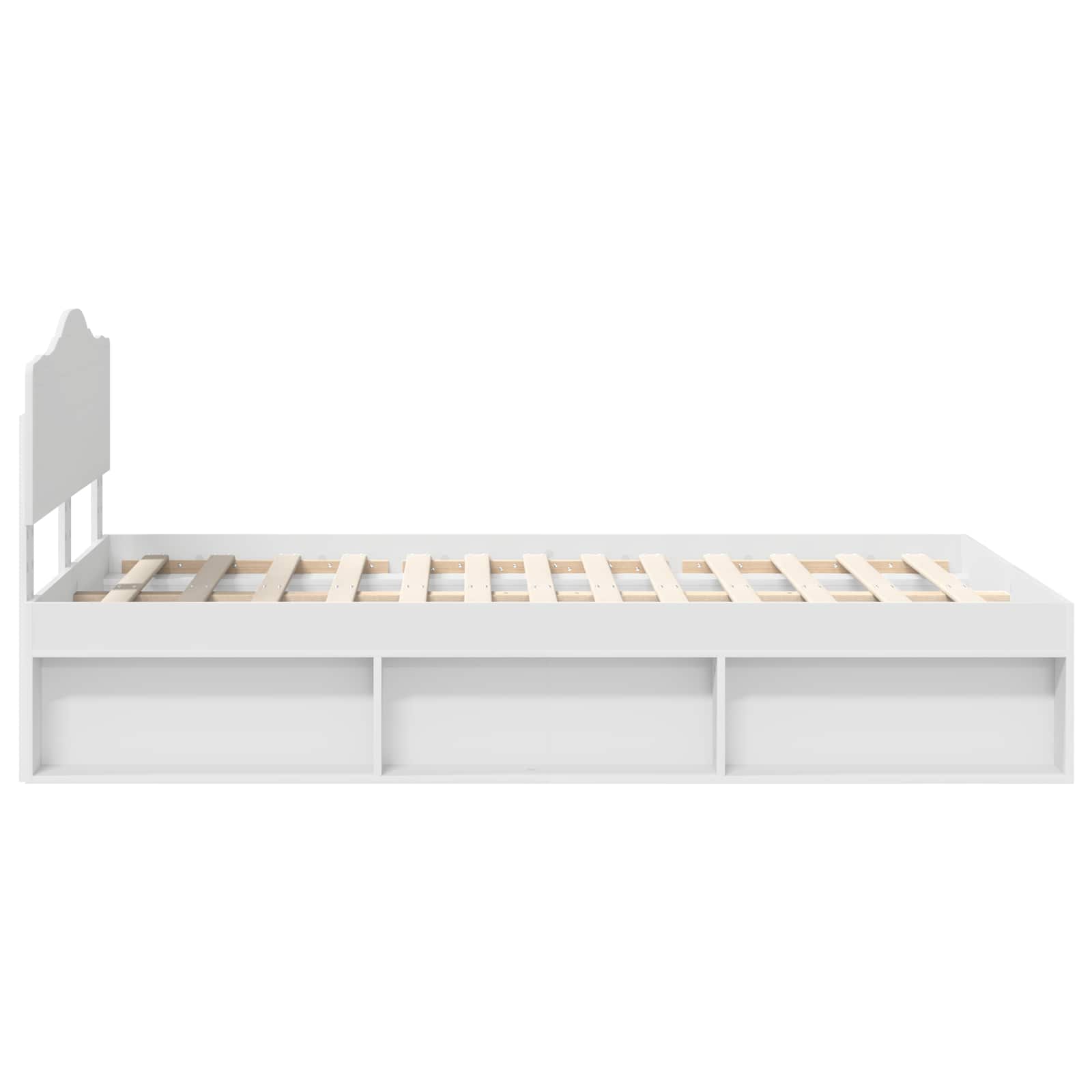 vidaXL Ramka łóżka Z zagłówkiem Biały 120 x 200 cm Lite drewno sosnowe