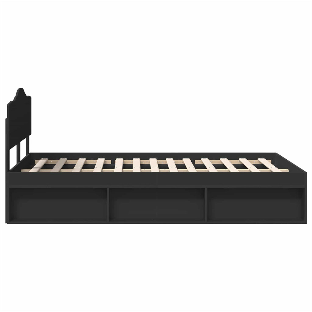 vidaXL Ramka łóżka Czarny 120 x 200 cm Lite drewno sosnowe