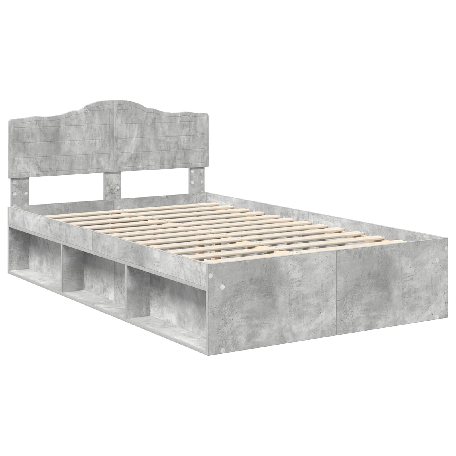 vidaXL Ramka łóżka Betonowy 120 x 200 cm Lite drewno sosnowe