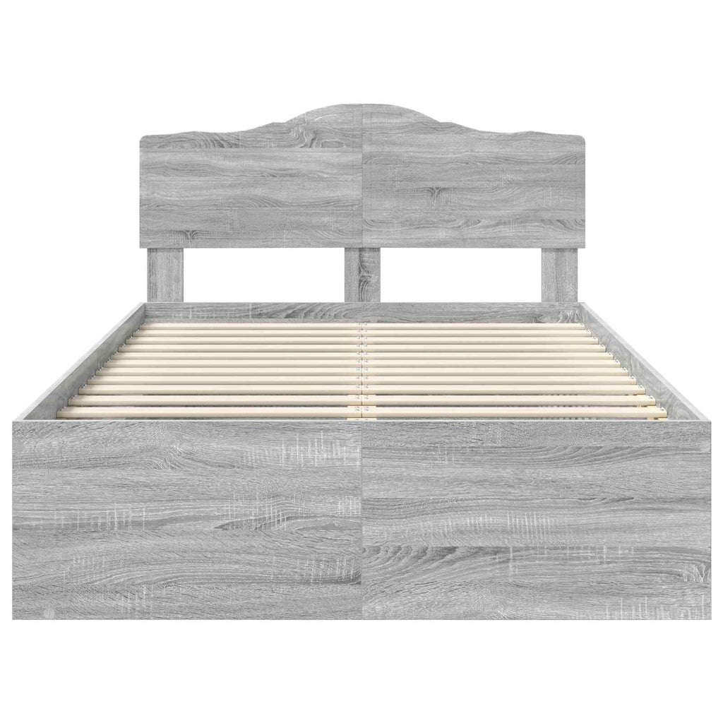 vidaXL Ramka łóżka Szary Sonoma 120 x 200 cm Lite drewno sosnowe