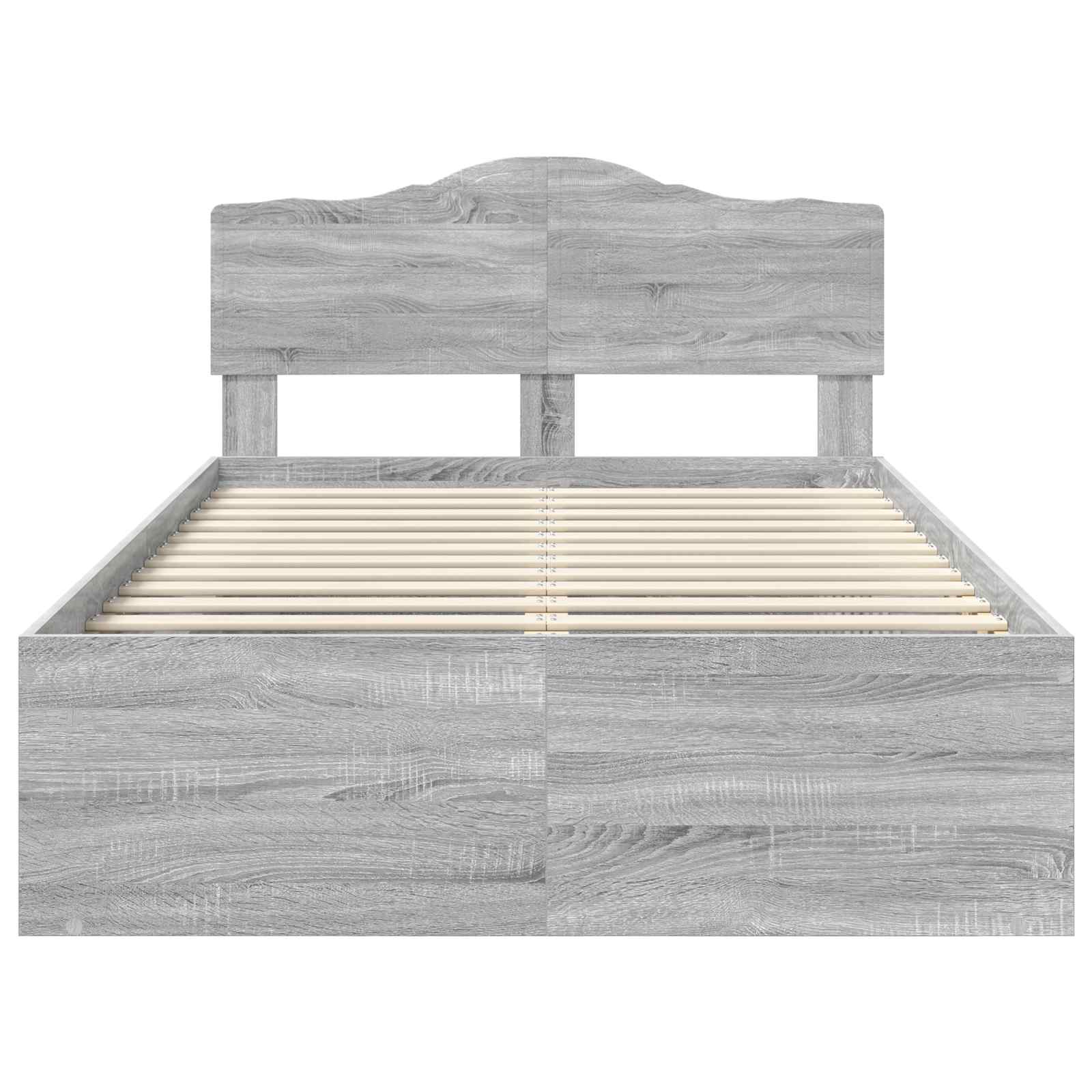 vidaXL Ramka łóżka Szary Sonoma 120 x 200 cm Lite drewno sosnowe