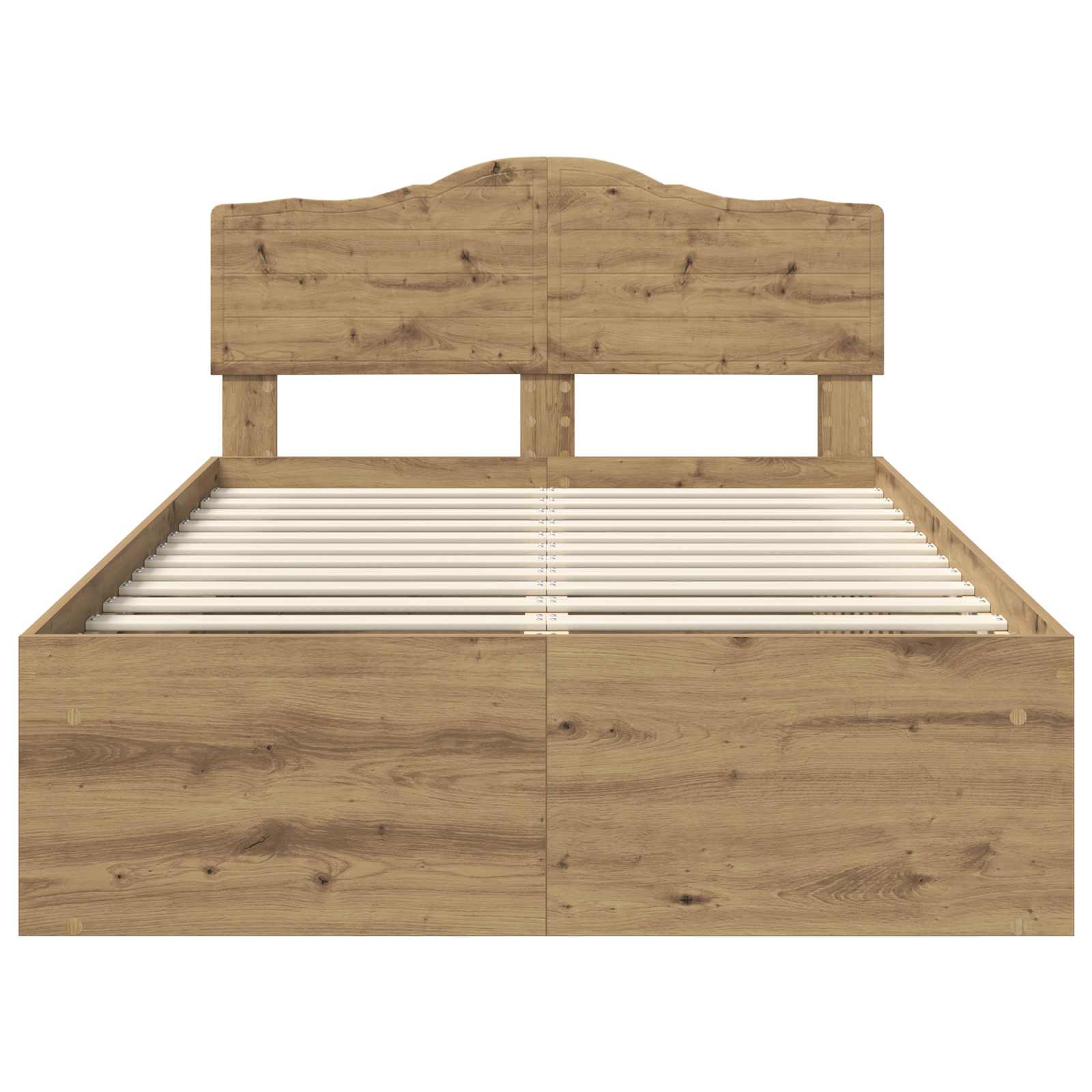 vidaXL Ramka łóżka Dąb rzemieślniczy 120 x 200 cm Lite drewno sosnowe