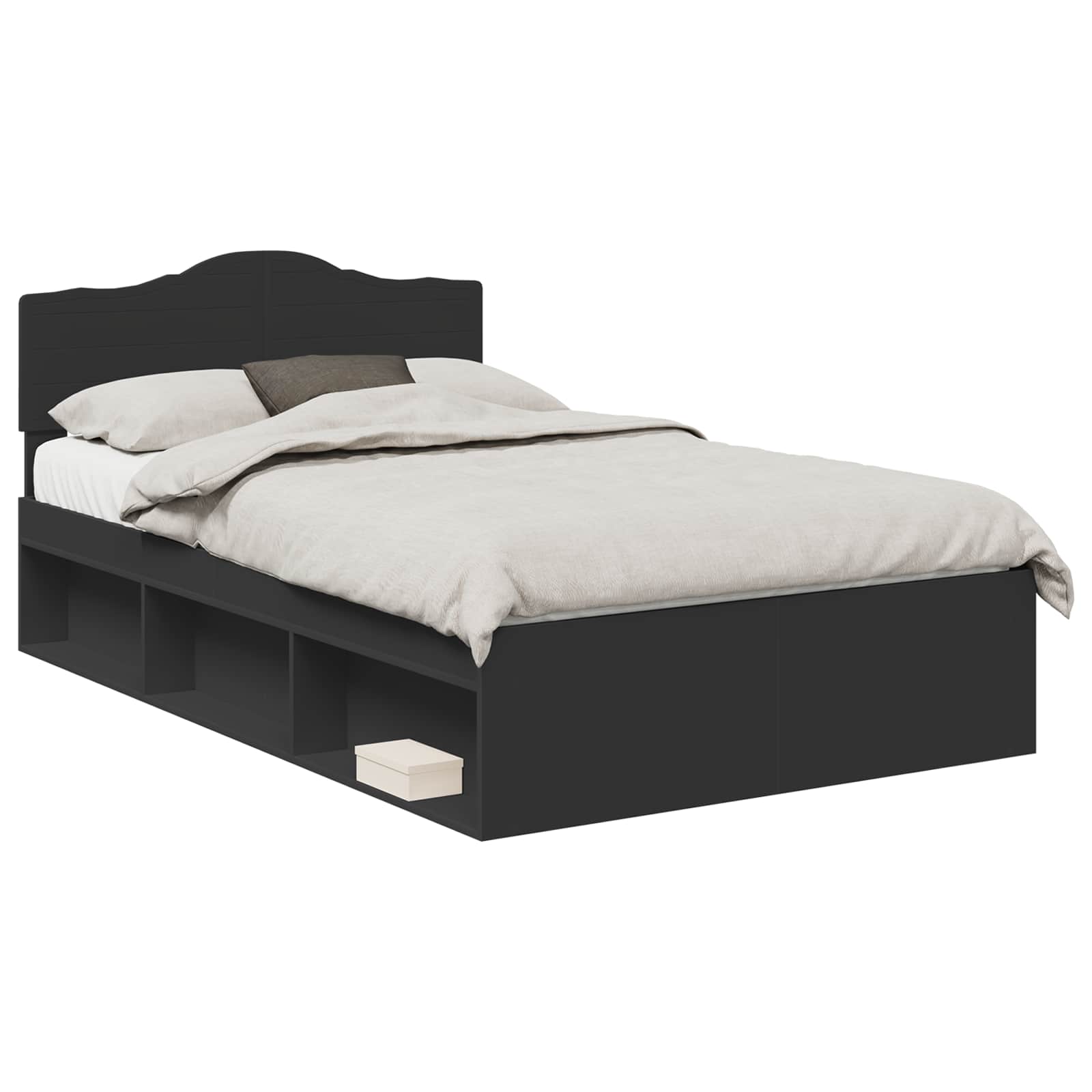 vidaXL Ramka łóżka Czarny 120 x 190 cm Lite drewno sosnowe