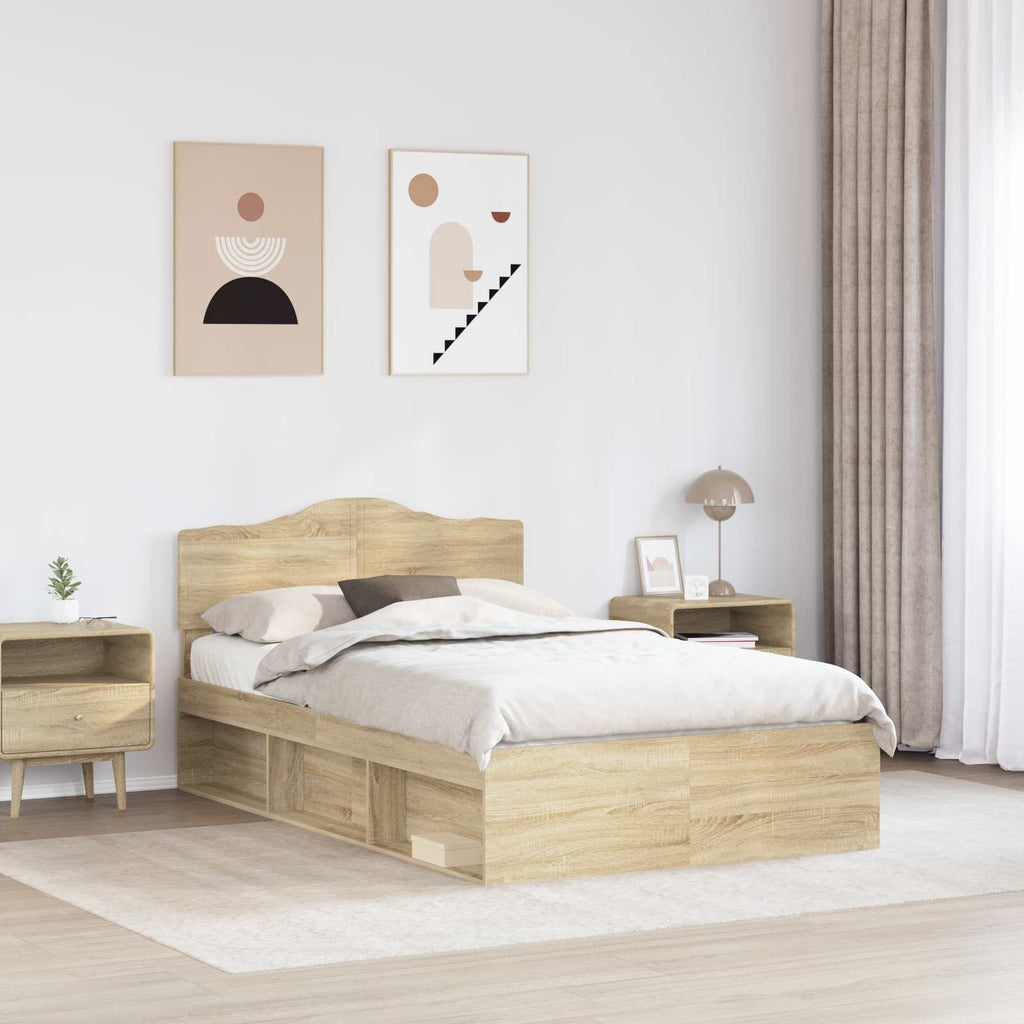 vidaXL Ramka łóżka Sonoma 120 x 190 cm Lite drewno sosnowe