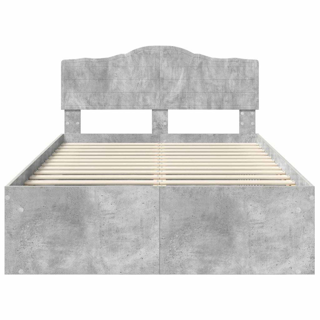 vidaXL Ramka łóżka Betonowy 120 x 190 cm Lite drewno sosnowe