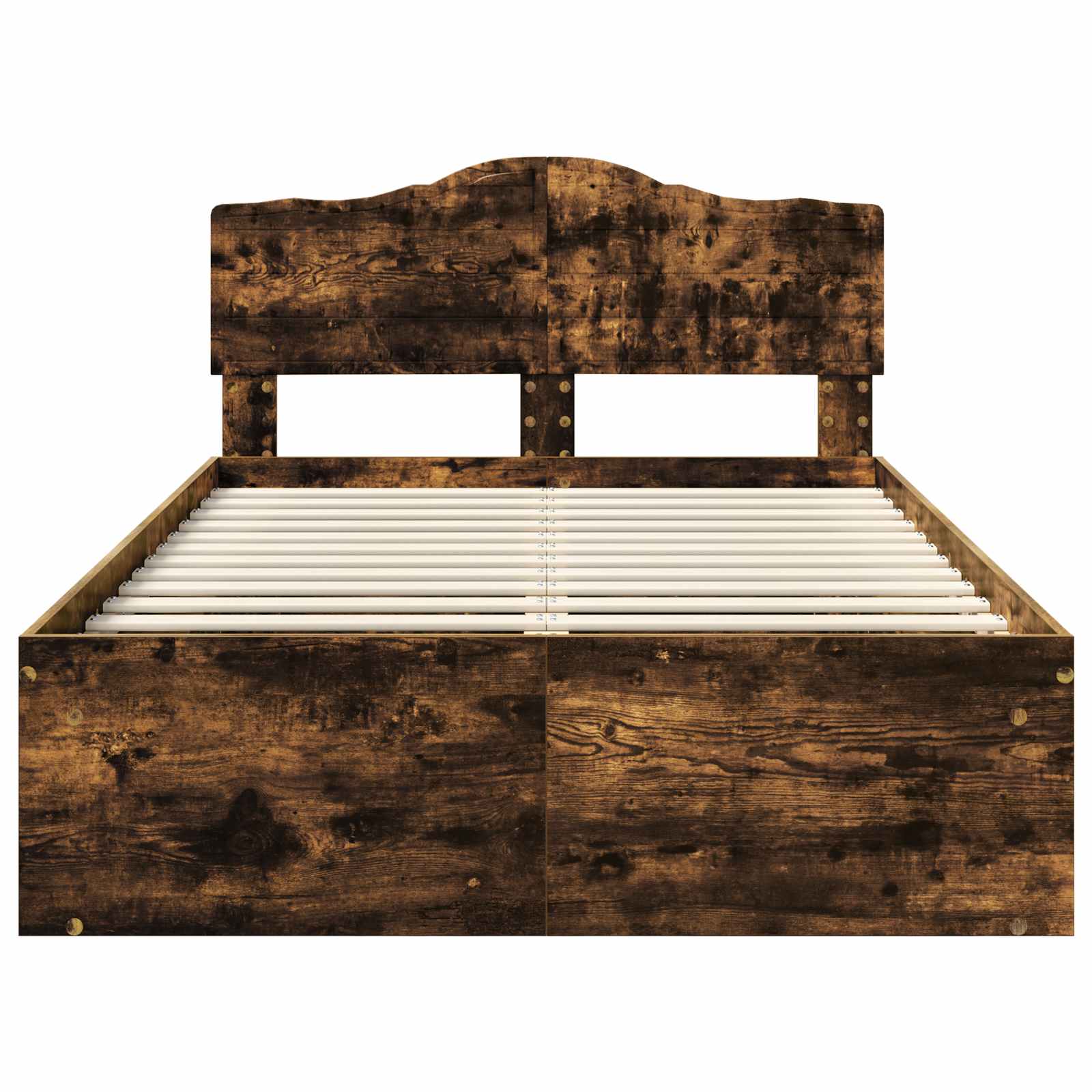 vidaXL Ramka łóżka Dąb wędzony 120 x 190 cm Lite drewno sosnowe