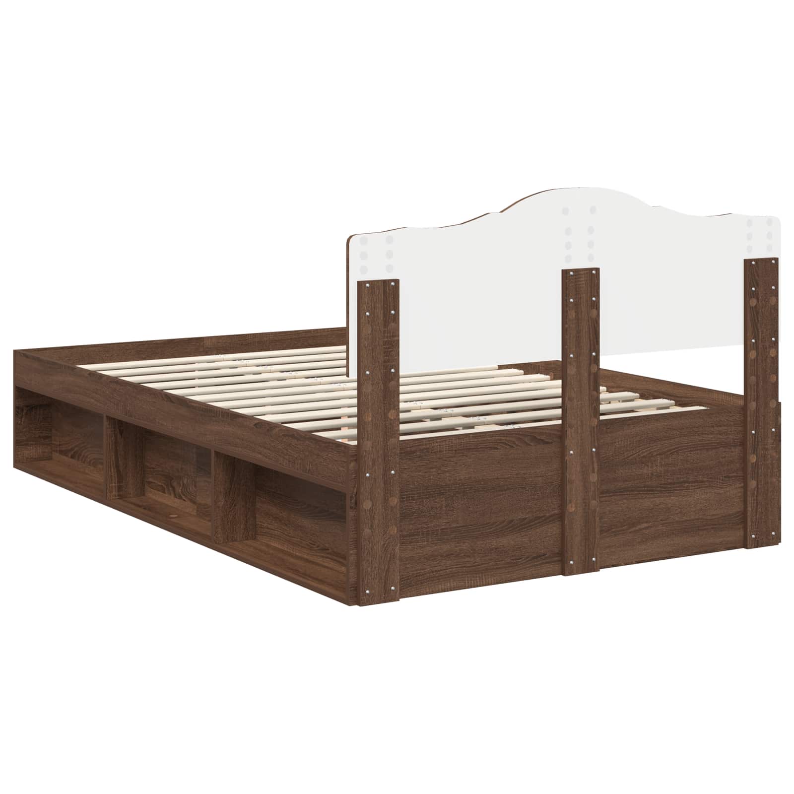 vidaXL Ramka łóżka Brązowy dąb 120 x 190 cm Lite drewno sosnowe