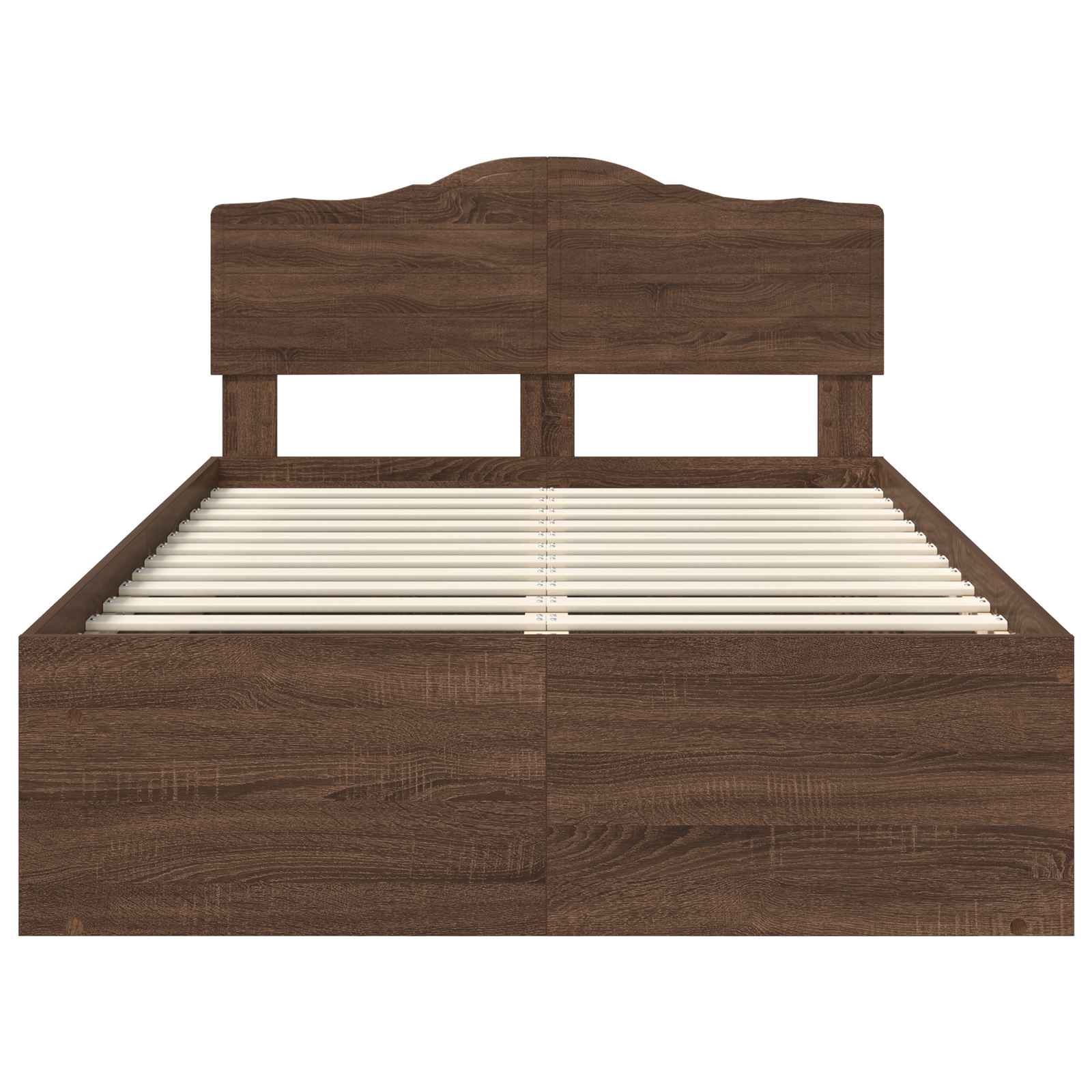 vidaXL Ramka łóżka Brązowy dąb 120 x 190 cm Lite drewno sosnowe
