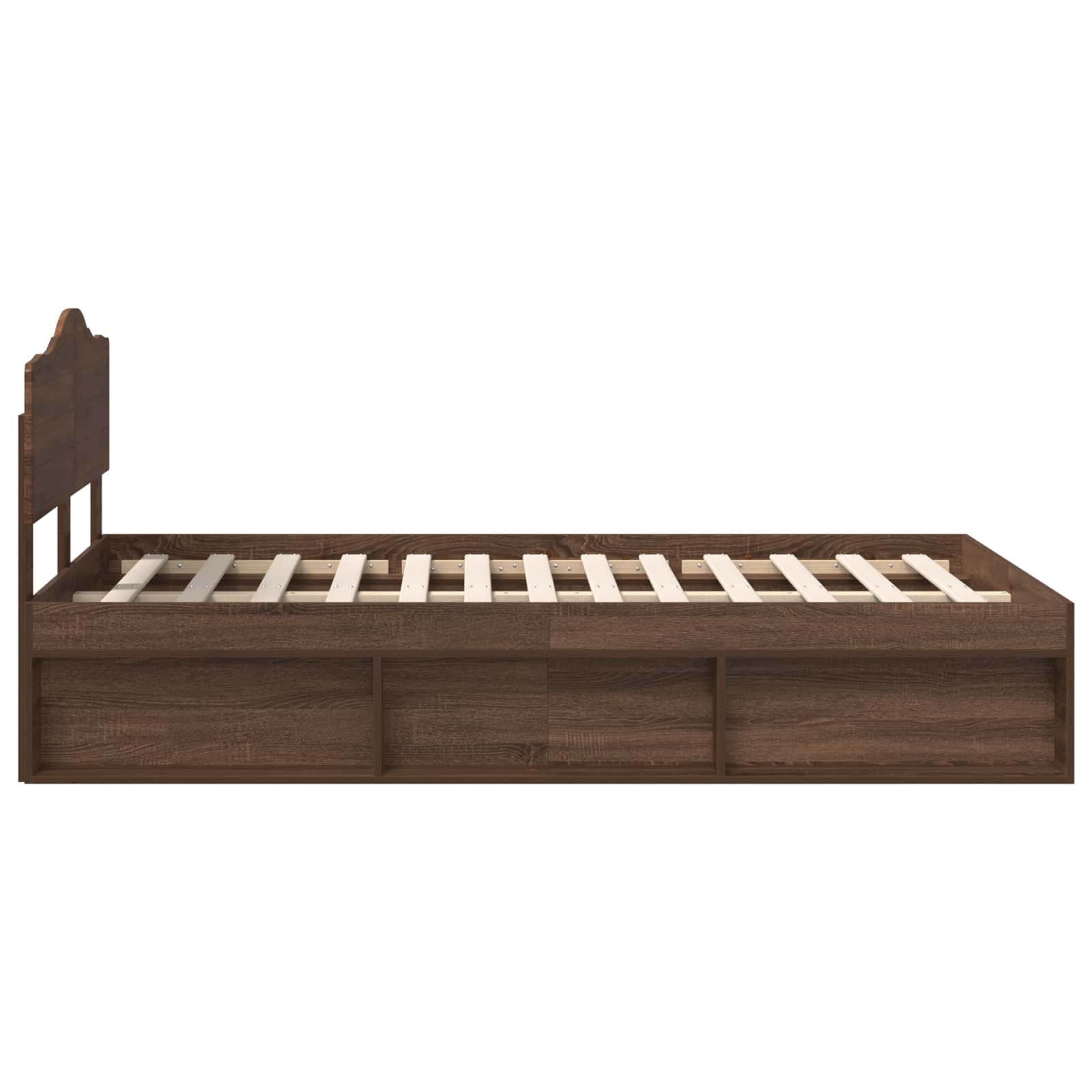vidaXL Ramka łóżka Brązowy dąb 120 x 190 cm Lite drewno sosnowe