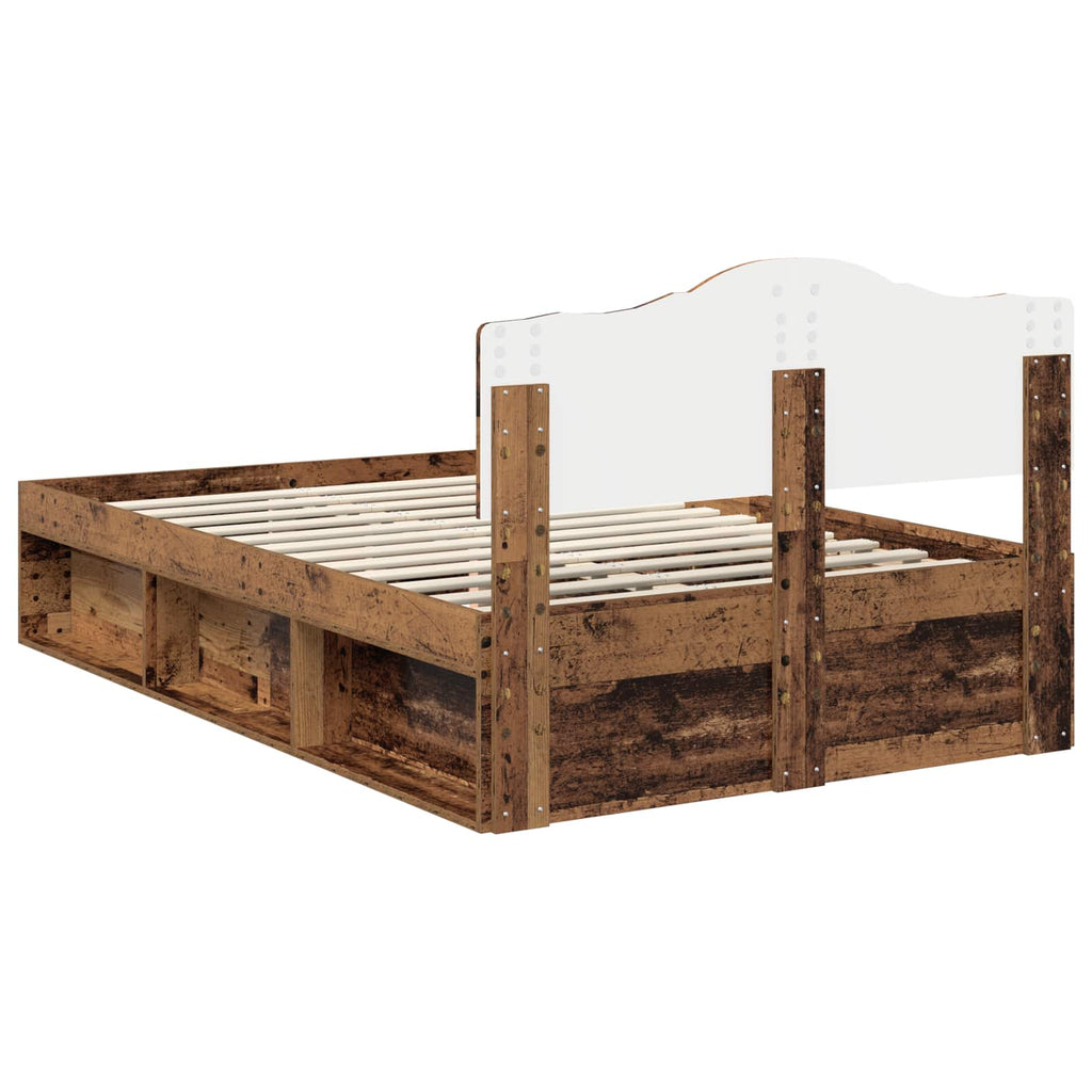 vidaXL Ramka łóżka Stare drewno 120 x 190 cm Lite drewno sosnowe