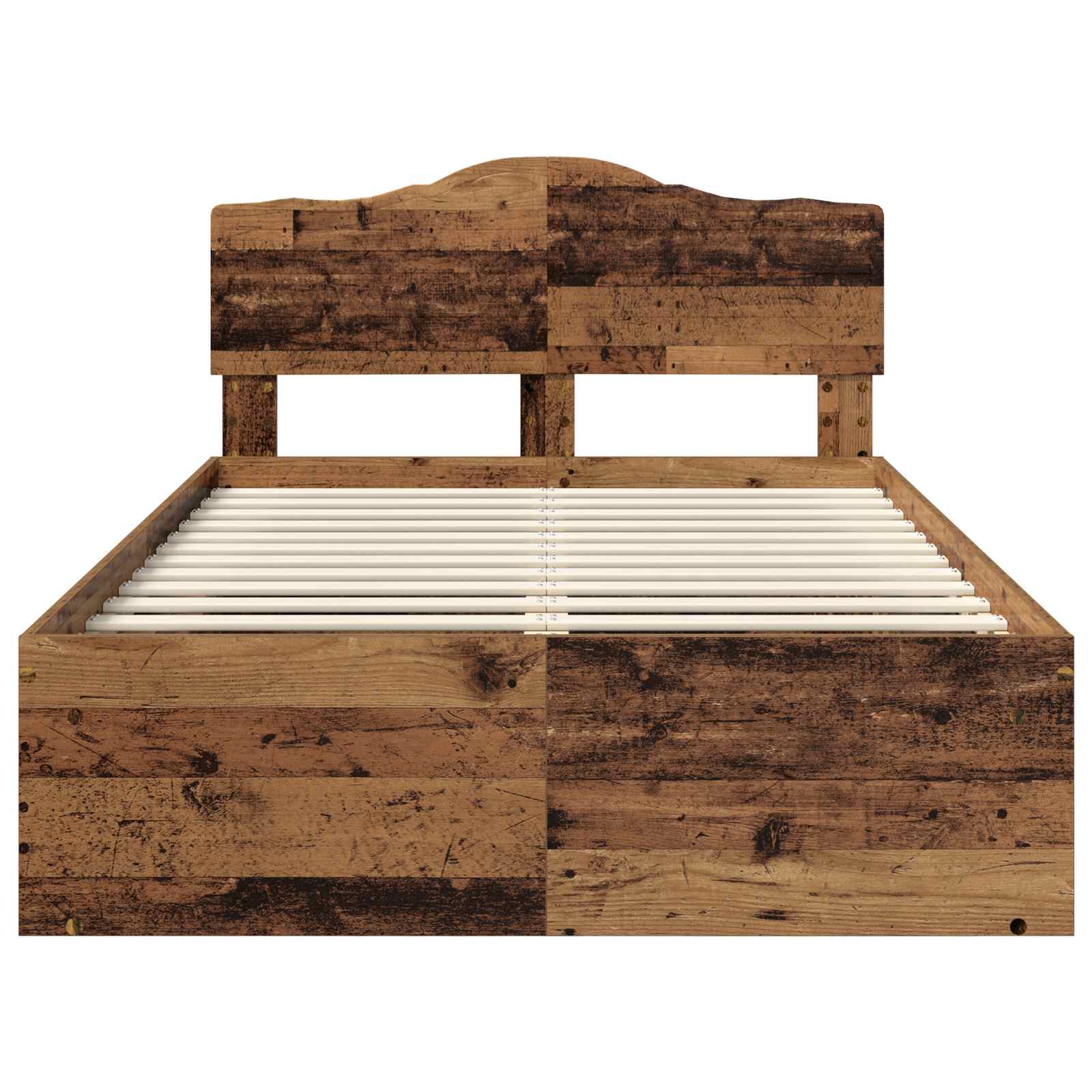vidaXL Ramka łóżka Stare drewno 120 x 190 cm Lite drewno sosnowe