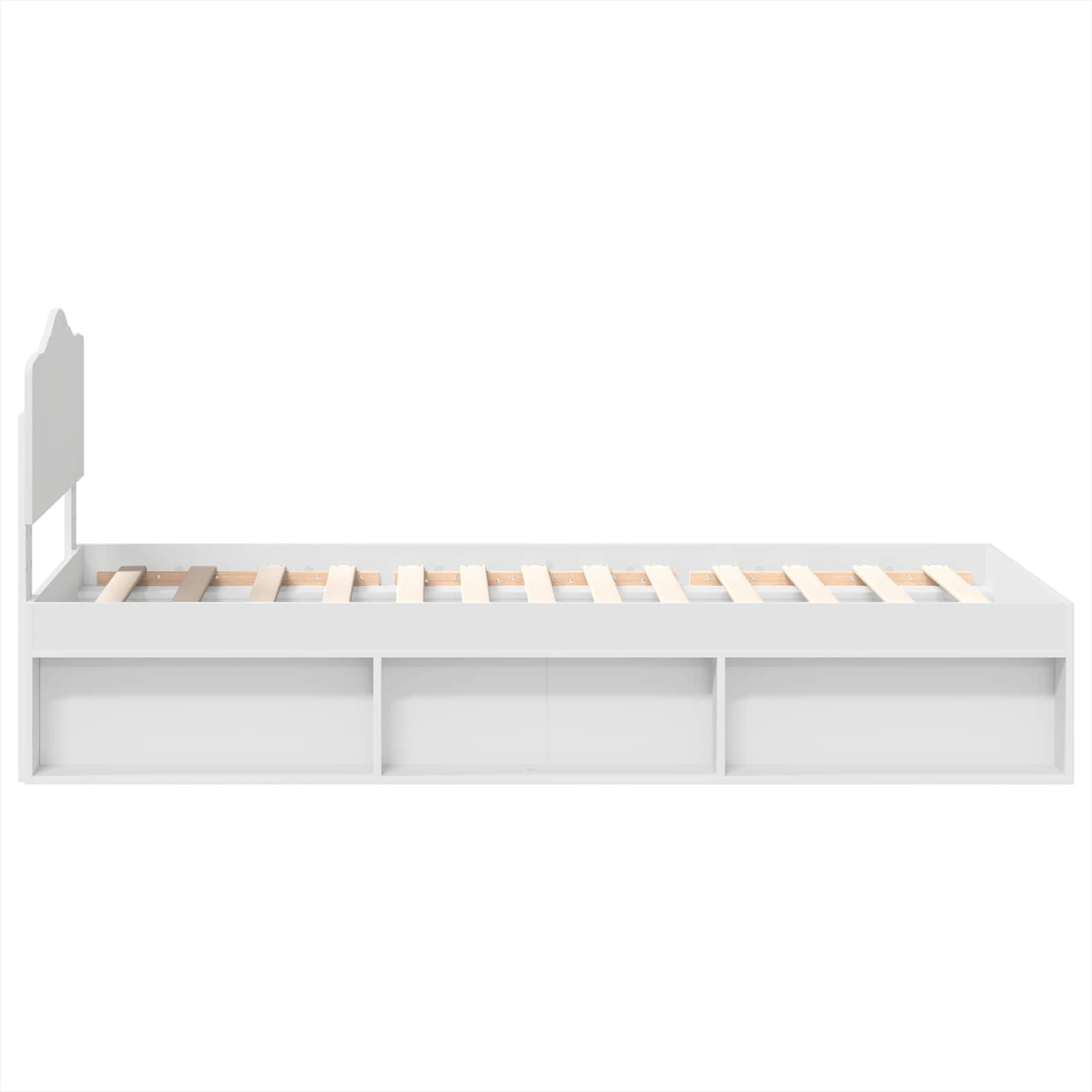 vidaXL Ramka łóżka Z zagłówkiem Biały 100 x 200 cm Lite drewno sosnowe