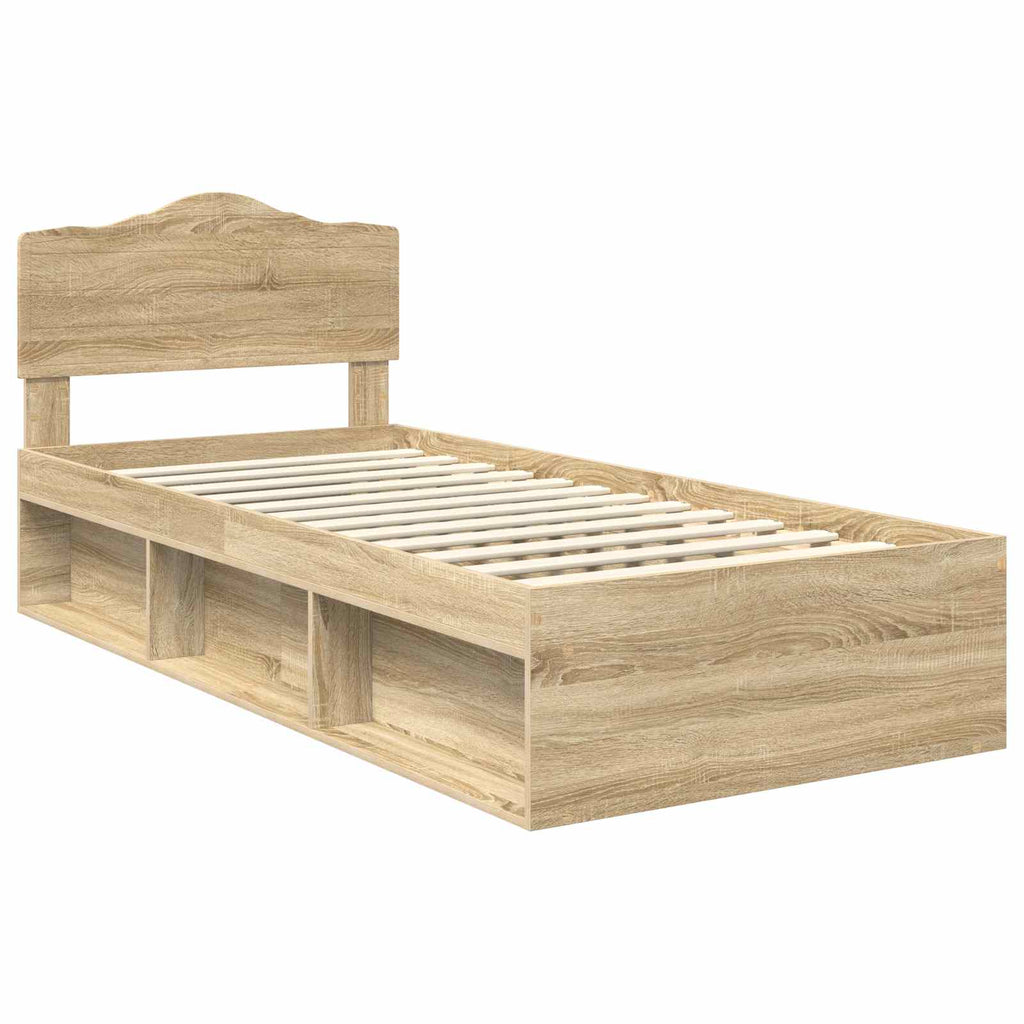 vidaXL Ramka łóżka Sonoma 100 x 200 cm Lite drewno sosnowe