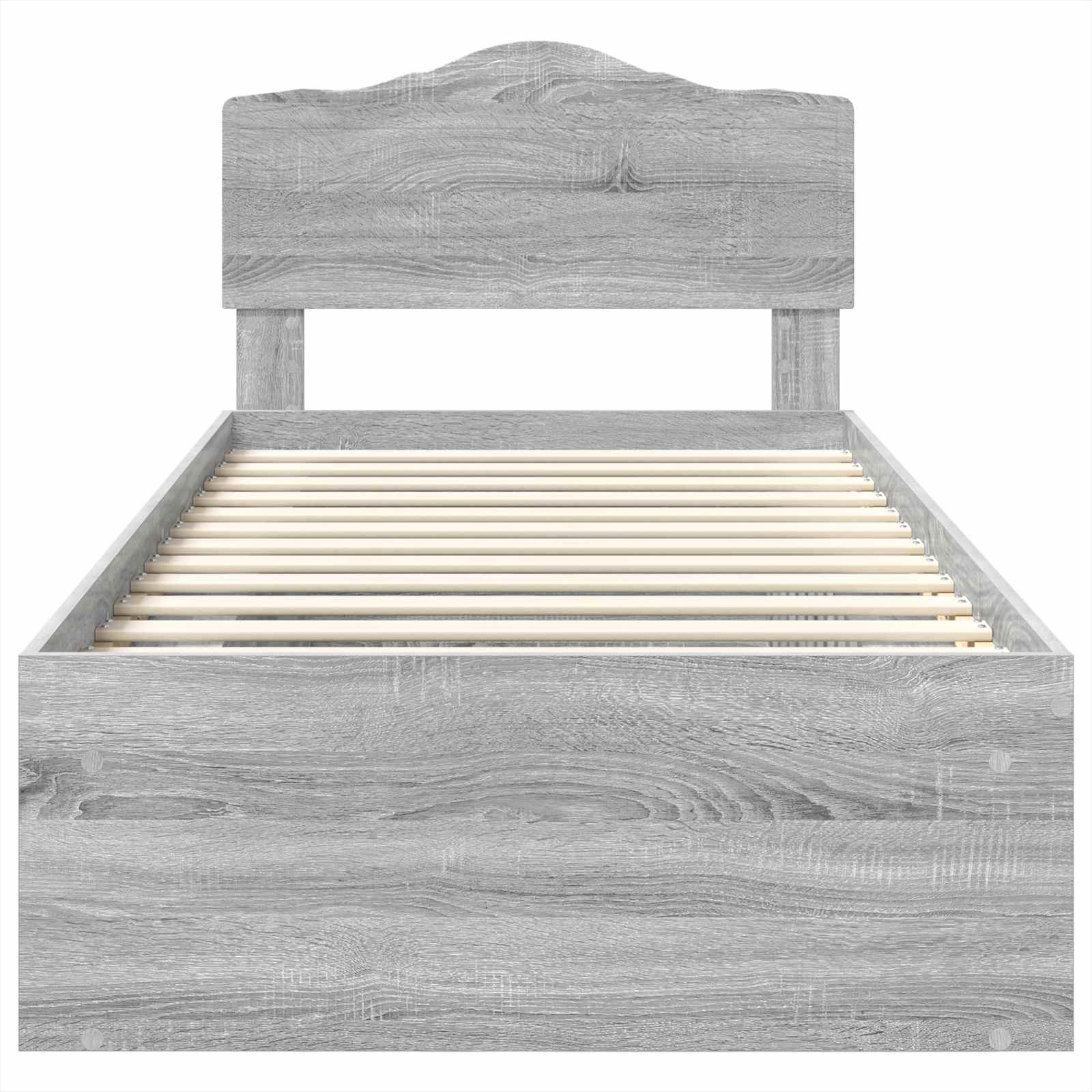 vidaXL Ramka łóżka Szary Sonoma 100 x 200 cm Lite drewno sosnowe
