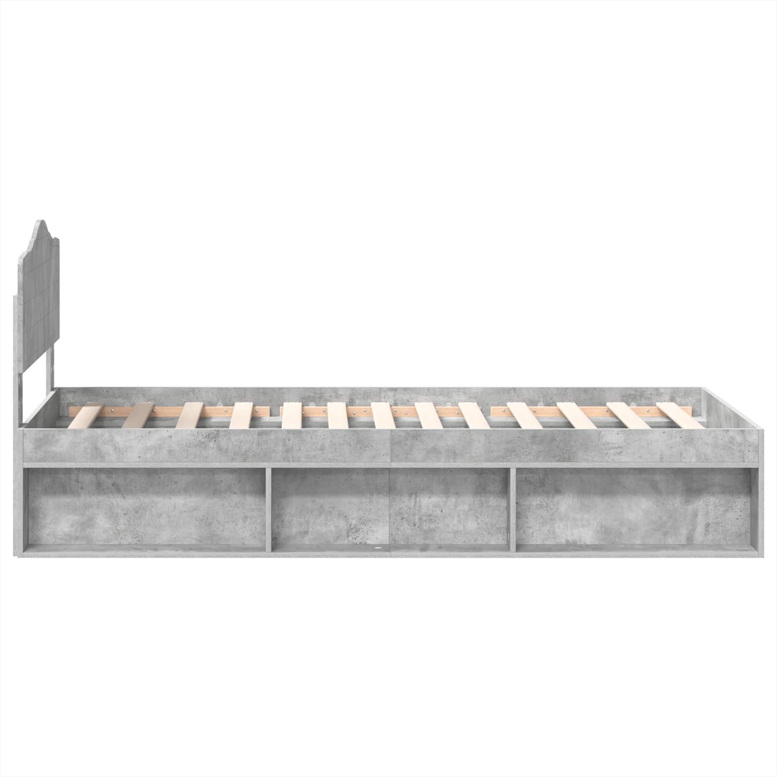 vidaXL Ramka łóżka Betonowy 90 x 200 cm Lite drewno sosnowe
