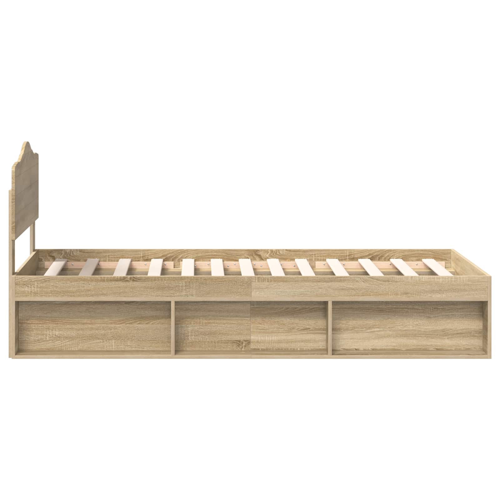 vidaXL Ramka łóżka Z zagłówkiem Sonoma 90 x 190 cm Lite drewno sosnowe