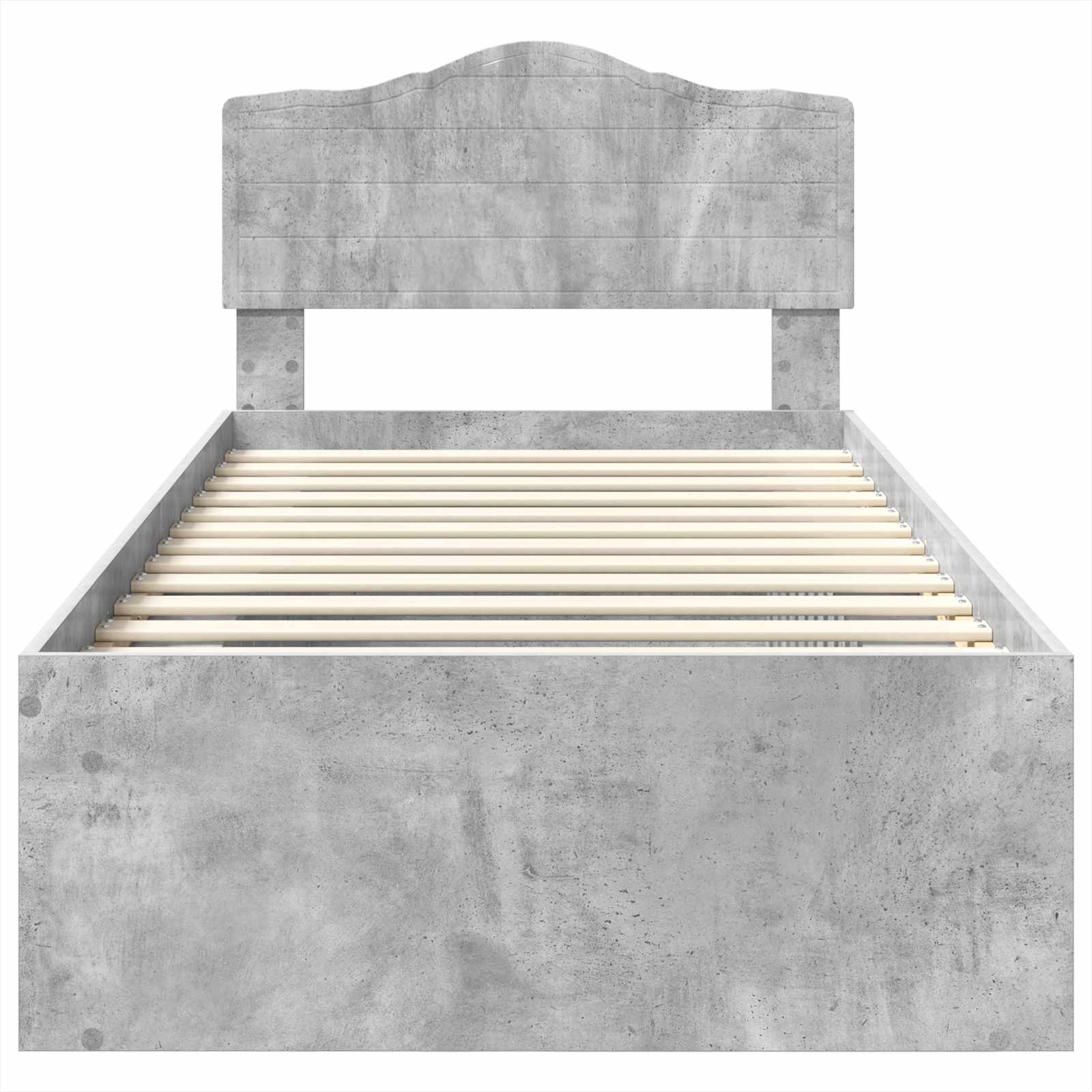 vidaXL Ramka łóżka Szary beton 90 x 190 cm Lite drewno sosnowe
