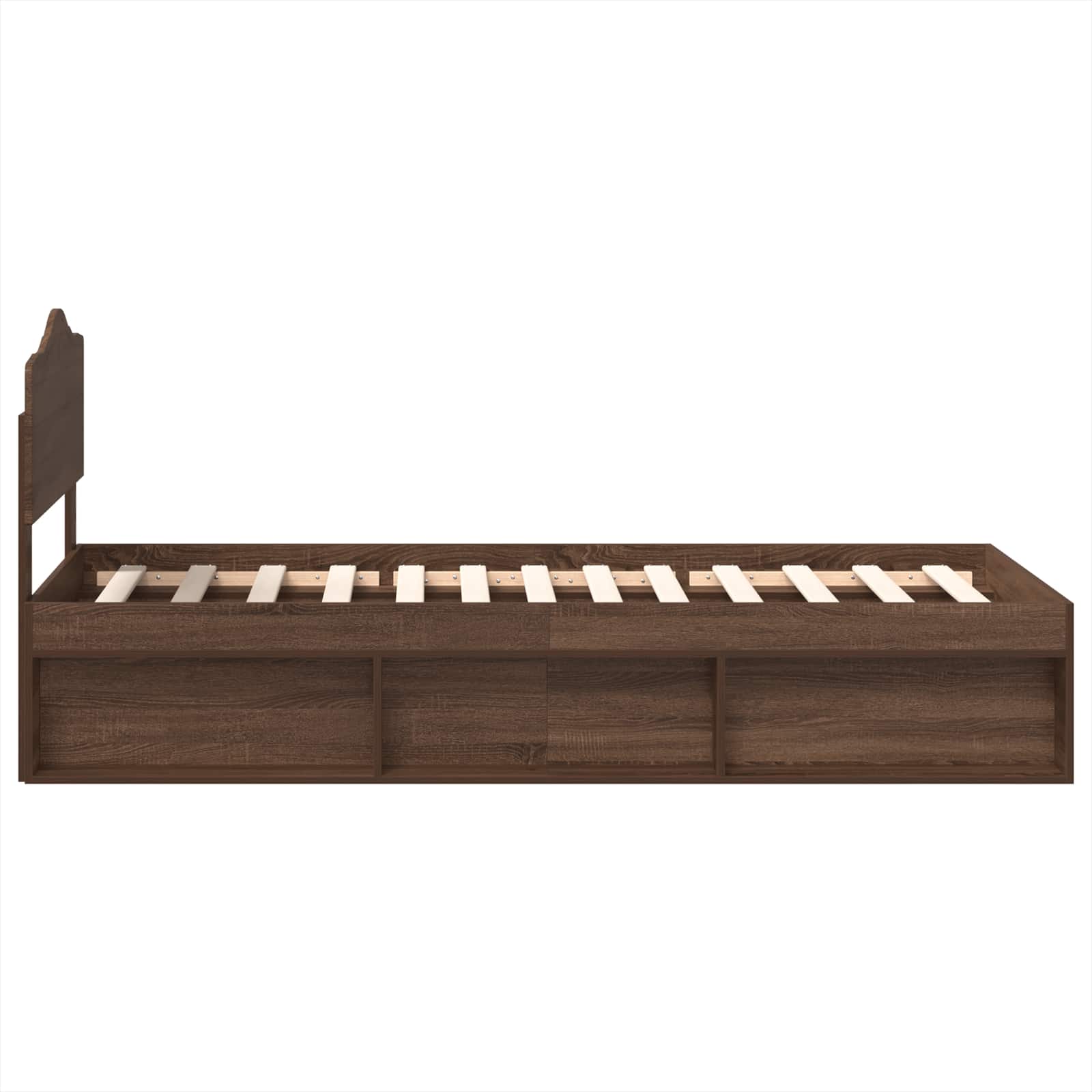vidaXL Ramka łóżka Brązowy dąb 90 x 190 cm Lite drewno sosnowe