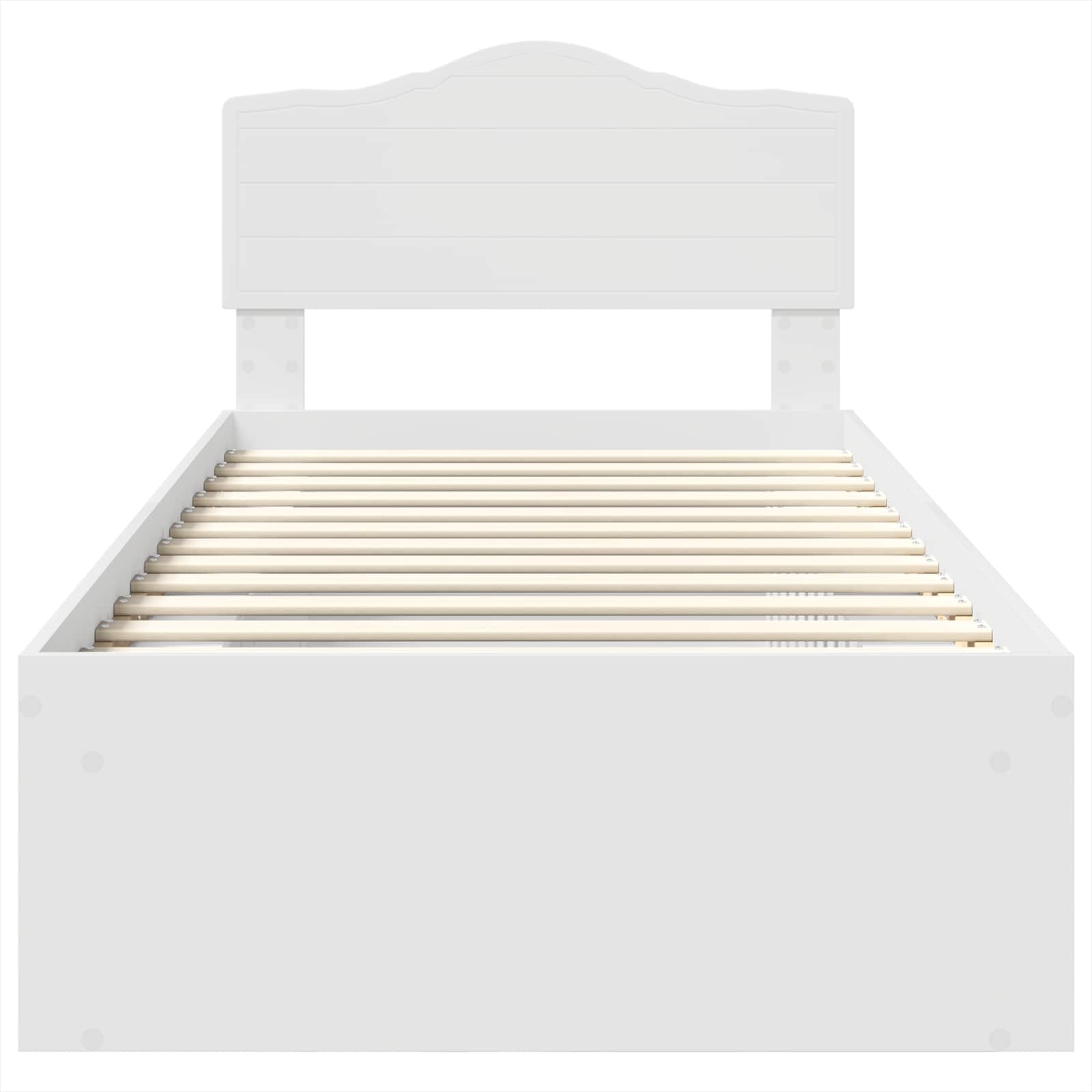 vidaXL Ramka łóżka Z zagłówkiem Biały 75 x 190 cm Lite drewno sosnowe