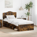 vidaXL Ramka łóżka Dąb wędzony 75 x 190 cm Lite drewno sosnowe