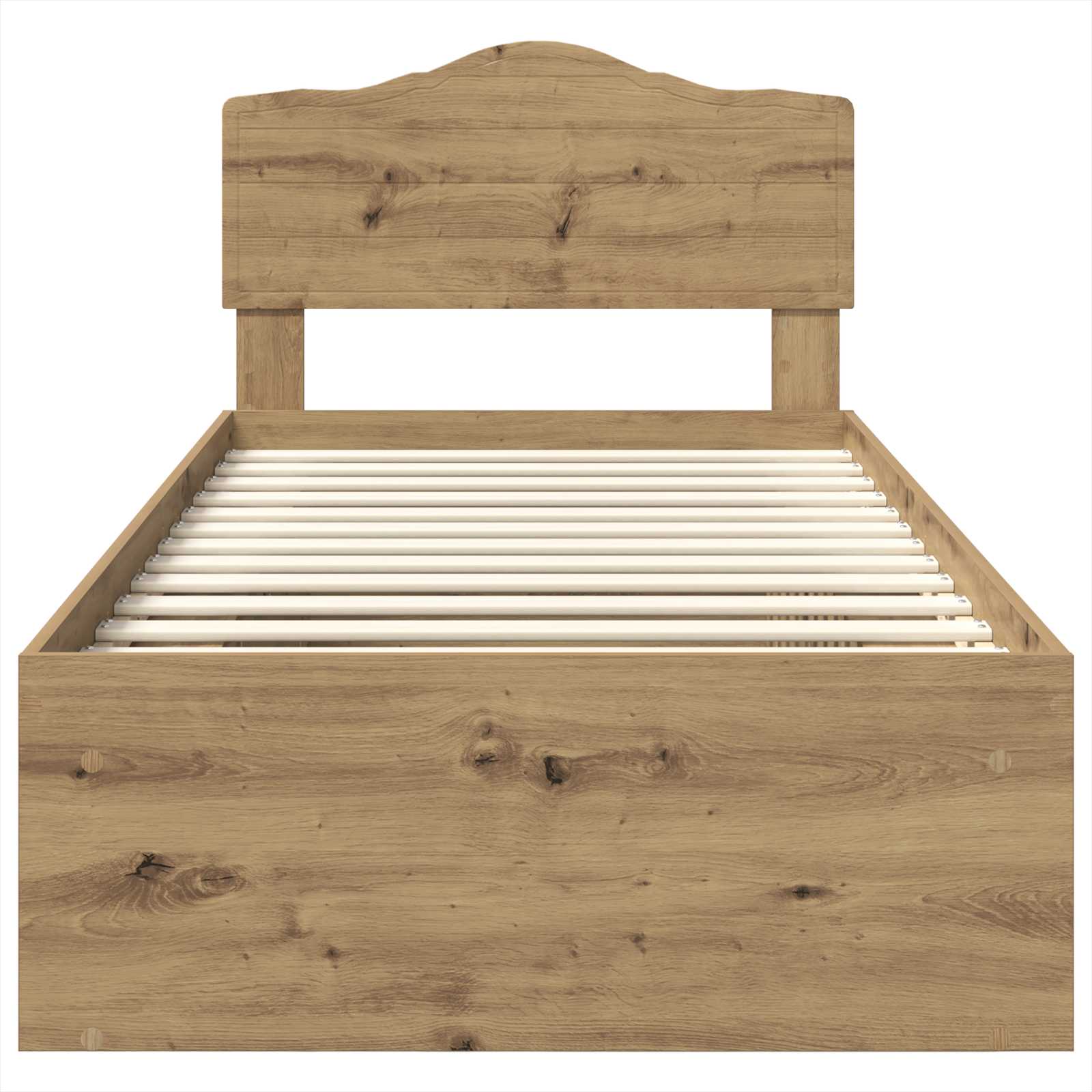 vidaXL Ramka łóżka Dąb rzemieślniczy 75 x 190 cm Lite drewno sosnowe