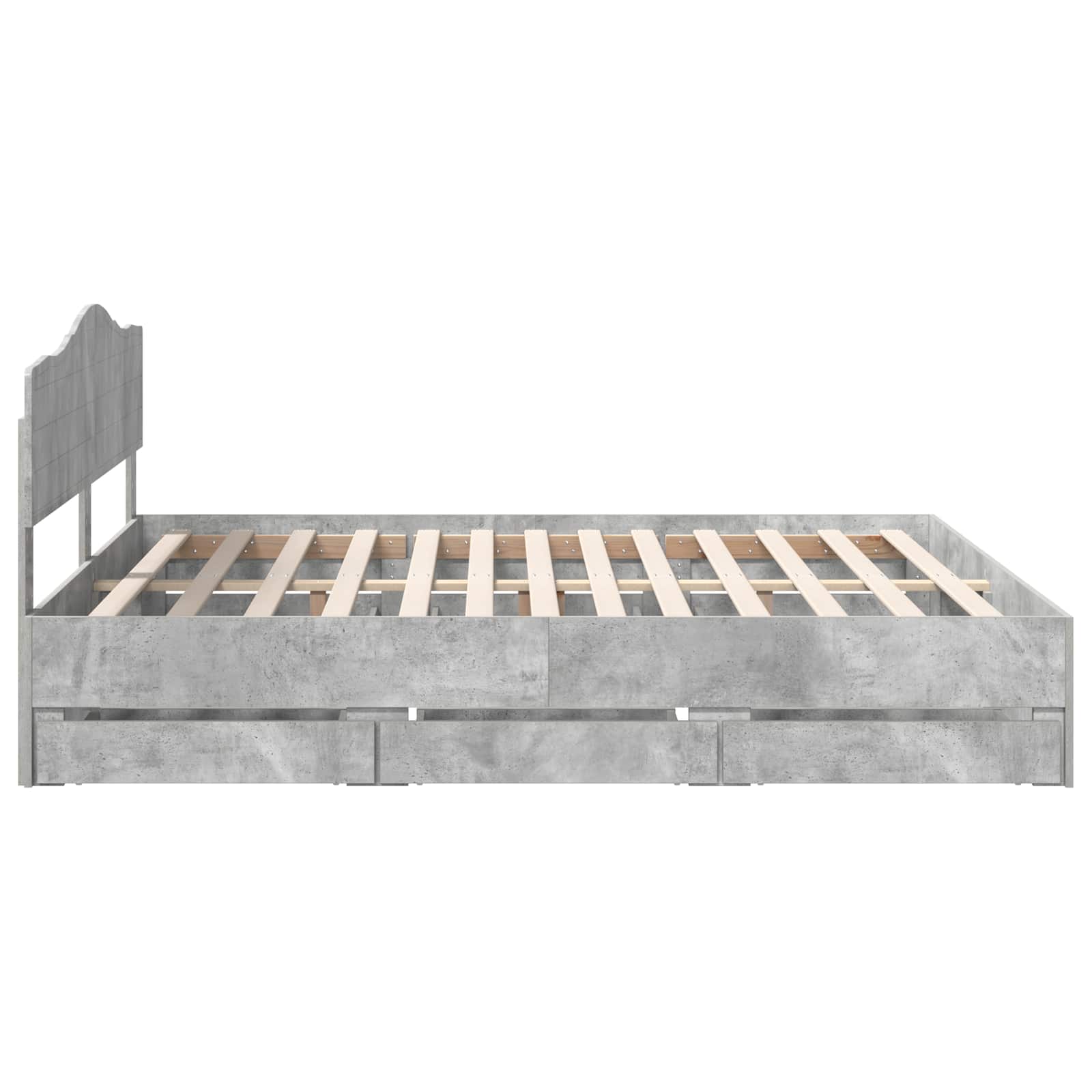 vidaXL Ramka łóżka Betonowy szary 200 x 200 cm Drewno inżynieryjne