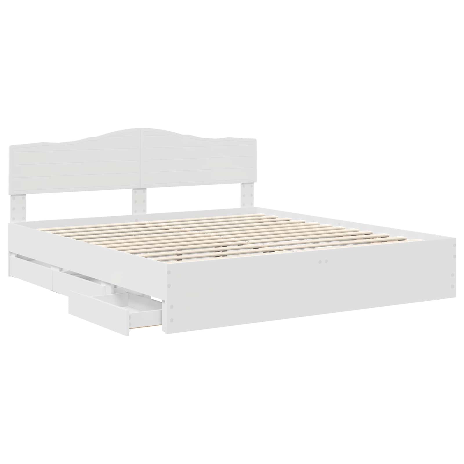 vidaXL Ramka łóżka z szufladą Biały 180 x 200 cm Drewno inżynieryjne