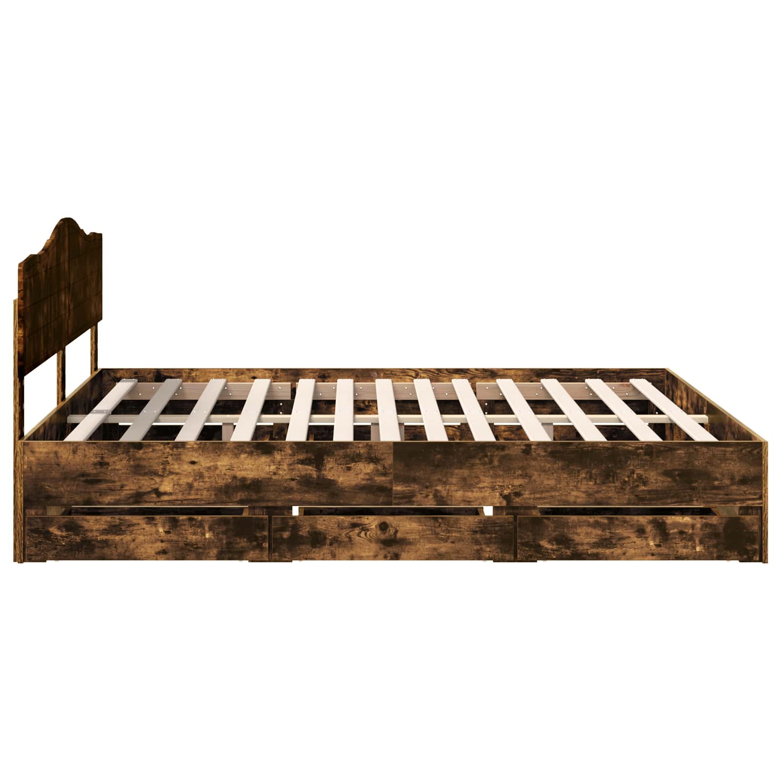 vidaXL Ramka łóżka Dąb wędzony 180 x 200 cm Drewno inżynieryjne