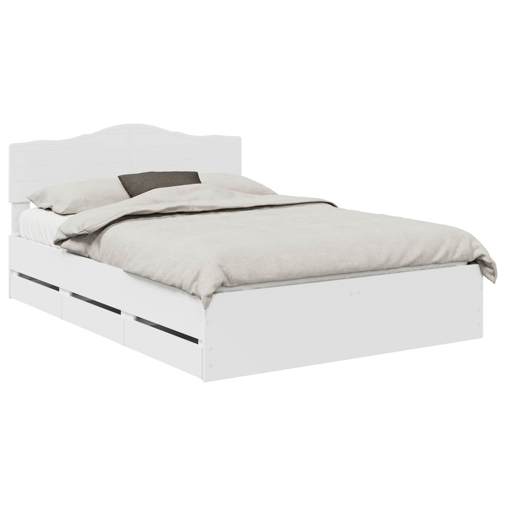 vidaXL Ramka łóżka z szufladą Biały 160 x 200 cm Drewno inżynieryjne